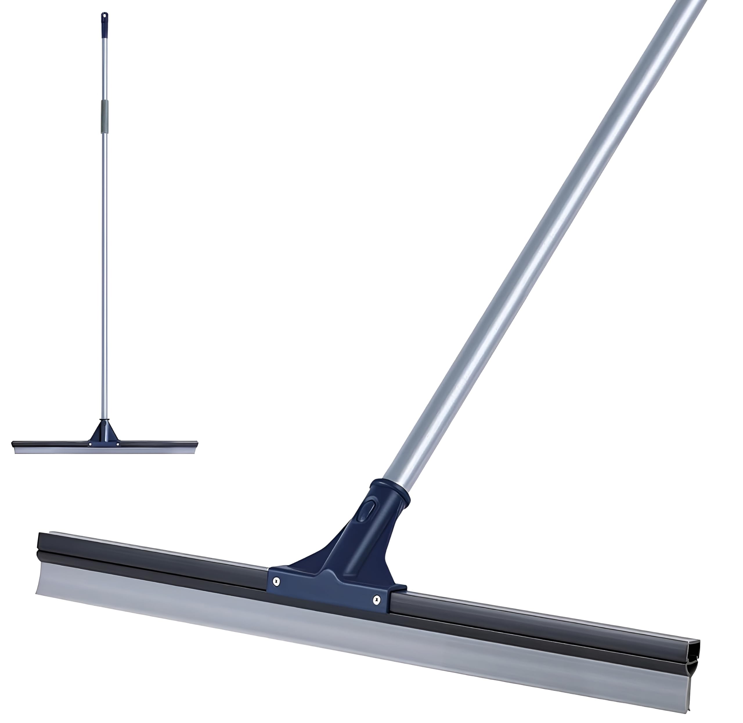 DSV Floor Squeegee for Concrete Floor, 24" Large Squeegee Broom, Heavy Duty Floor Squeegee for Tile with 51.5" Handle for Garage, Deck, Bathroom, Window, Glass