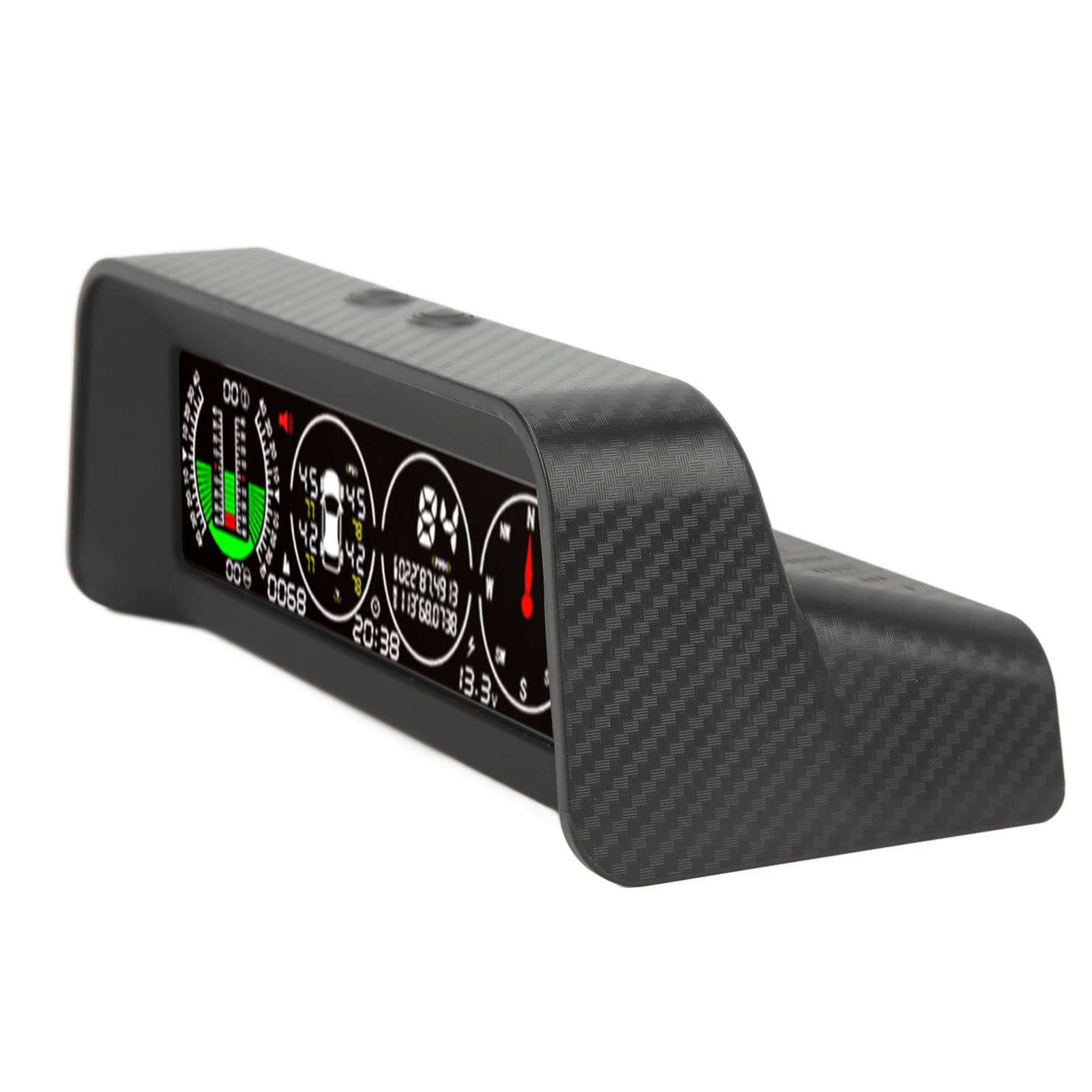 Pantalla HUD Head Up para automóvil y Reproductor de Video con de monitoreo de presión de neumáticos, inclinómetro Digital, medidor de Interfaz OBD2 para Velocidad de RPM,
