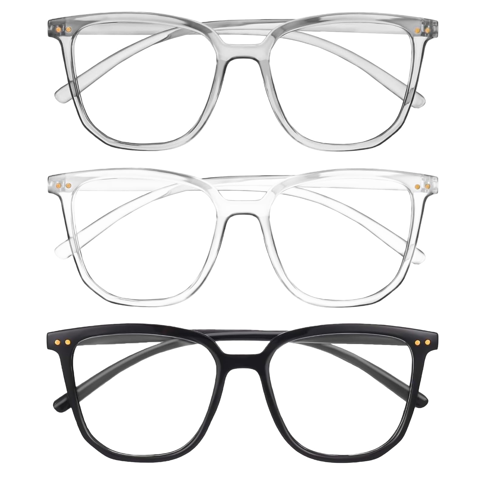 3 Packs Blue Light Blocking Glasses Anti Glare Glasses, Computer Glasses Blue Light Blocking Lightweight Blue Light Glasses Womens, Fashion Blue Light Glasses for Women & Men