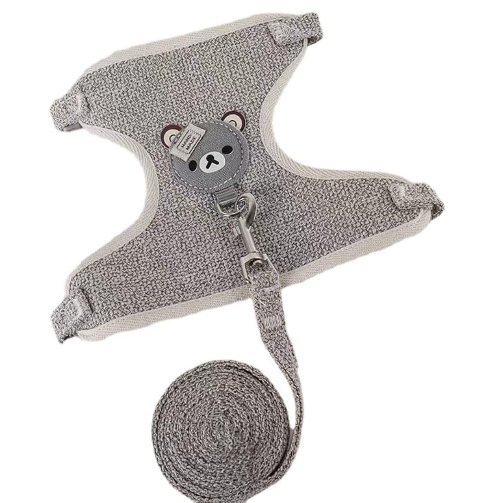 Harnais pour Lapins Laisse Réglable 27-35 cm 1,20 m Gris S