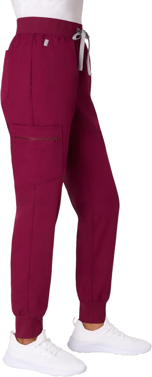 Hanes Women's Scrub Joggers, Comfort Fit Healthcare Pants for Women, Moisture-Wicking Medical Scrubs with Odor Control