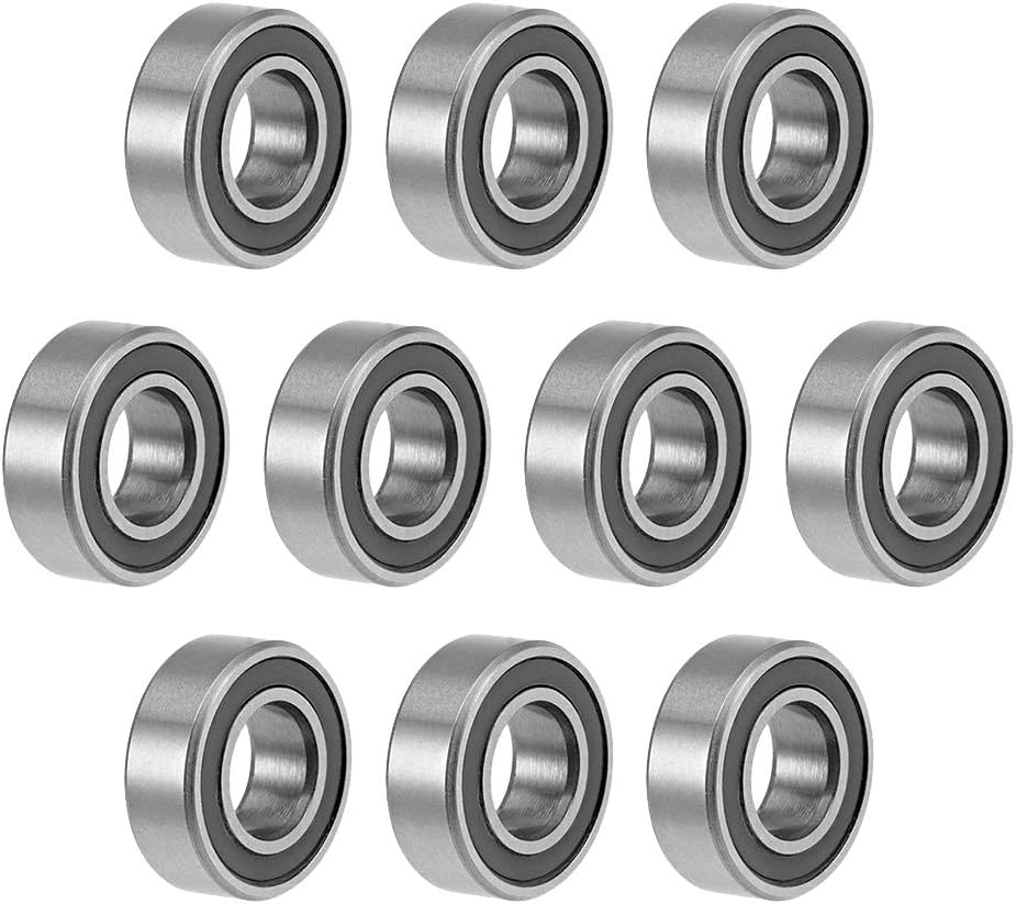 uxcell MR126-2RS Deep Groove Ball Bearings 6mm Inner Dia 12mm OD 4mm Bore Double Sealed Chrome Steel Z2 10pcs