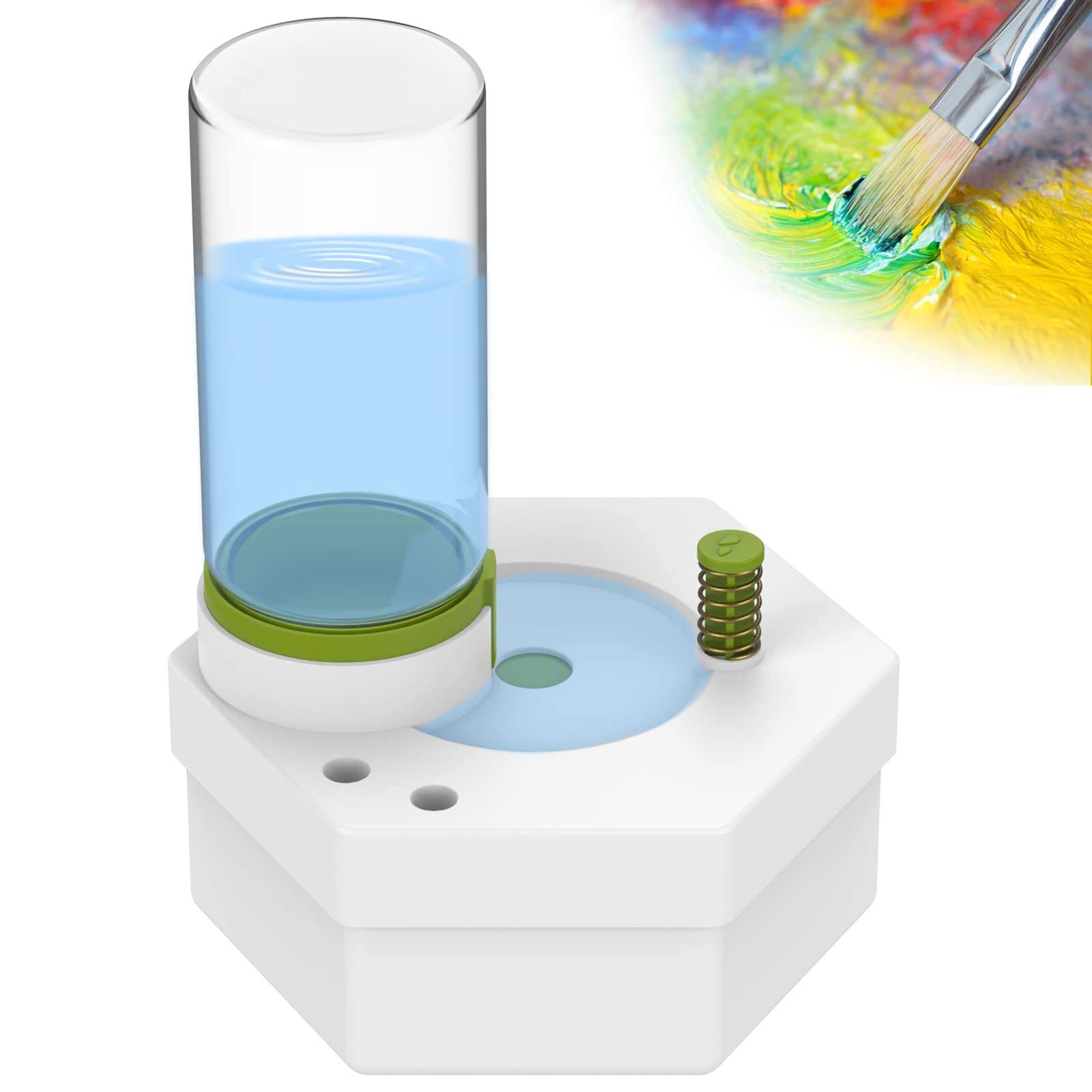 Paint Brush Cleaner with Drain Button Water Circulation Paint Brush Cleaning Machine Water Saving Paint Brush Scrubber Detachable Portable Paintbrush Cleaner for Paint Brush Acrylic Art US