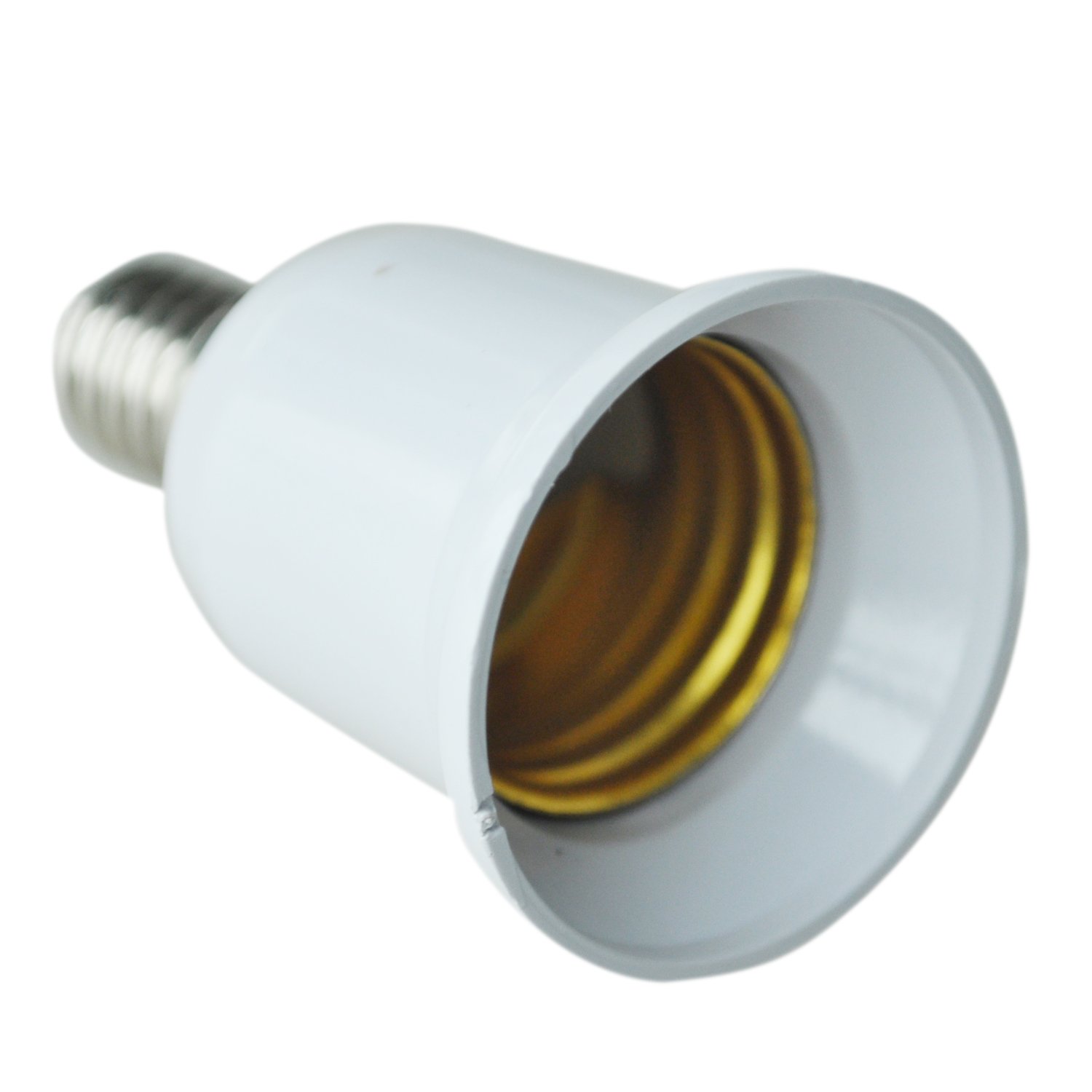 Tuccbay White E14 To E27 Extend Base Led Cfl Light Bulb Lamp Adapter Converter Screw Socket
