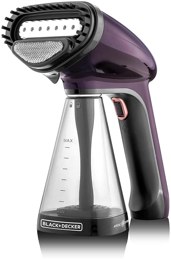 Black+Decker Steam Iron | 2 Years Warranty | Garment Steamer for Clothes, 1500-Watt, 260ml Water Tank, Steamer for Ironing Clothes, Steam Press for Clothes, Handheld Portable Garment Steamer (Violet)