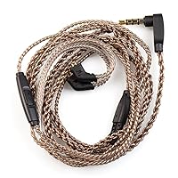 Vista 47 de KBEAR - Cable IEM de repuesto de 2 pines con micrófono, 4 núcleos de cobre puro HiFi, cable de actualización desmontable con enchufe de 3.5mm