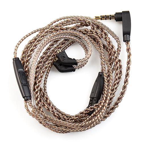 Miniatura 46 de KBEAR - Cable IEM ST12 de 2 pines, cable de repuesto para auriculares de monitor intrauditivo, 8 núcleos 4N OFC plateado cable de extensión de cable