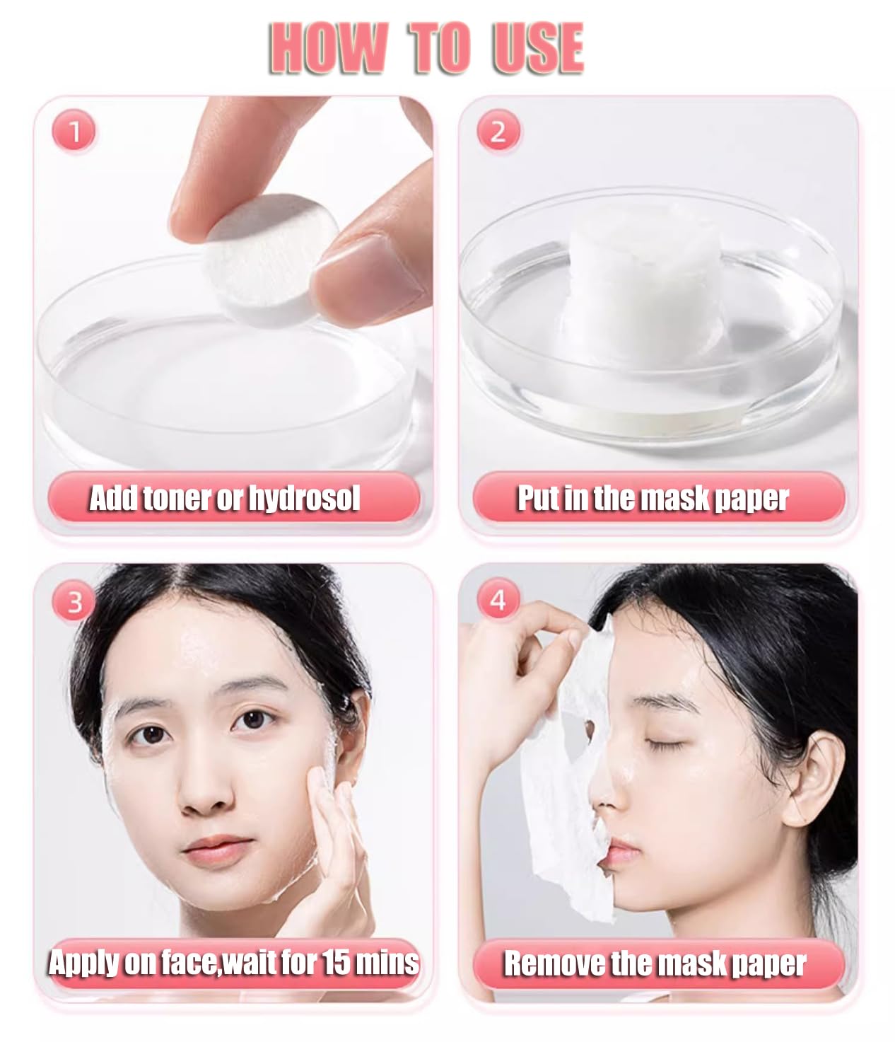 50Pcs Cotton Compressed Facial Mask Sheets Disposable DIY Mask Paper with Candy Wrapped Packaging Coin Cosmetic Facial Paper DIY Facial Paper Compress Masque for Skin Care - Image 4