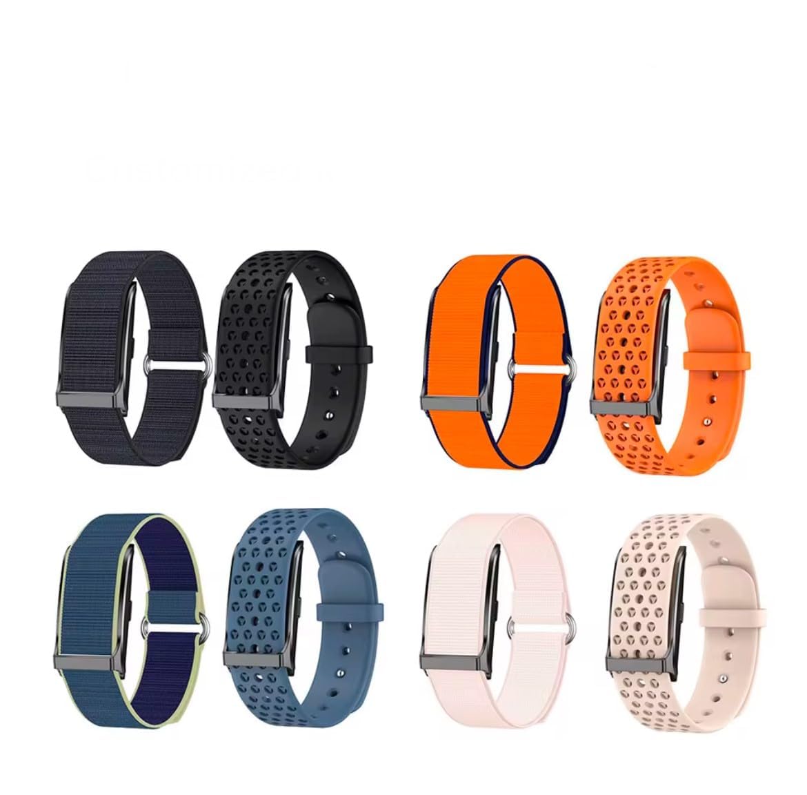 Bracelet connecté, Deux Bracelets Inclus, Montre Intelligente sans ecran, Tracker d’Activité, Surveillance Tension, Fréquence Cardiaque, Oxymétrie, Stress (Bracelets Oranges)