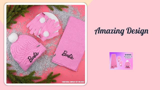Barbie Roze Fair Isle muts en handschoenenset voor meisjes - één maat | Wintergebreide accessoires voor kinderen | Barbie Fair Isle-ontwerp | Gezellige kleding voor koud weer | Cadeau-idee voor Barbie Roze Fair Isle muts en handschoenenset voor meisjes - één maat | Wintergebreide accessoires voor kinderen | Barbie Fair Isle-ontwerp | Gezellige kleding voor koud weer | Cadeau-idee voor