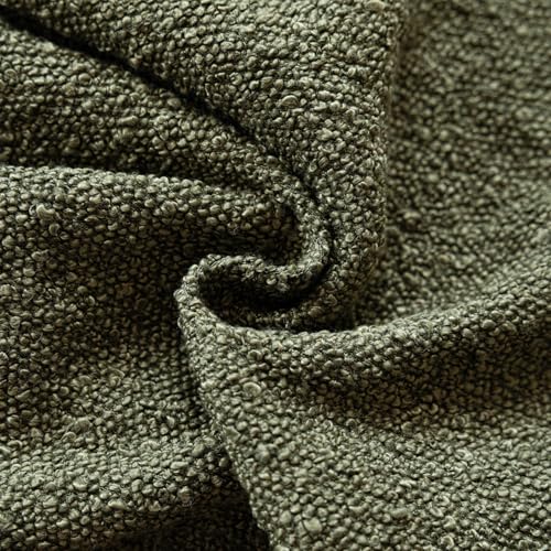 Image of Foindtower Decorative Textured Boucle Throw Pillow Covers Accent Solid Pillow Cases Neutral Soft Cozy Couch Cushion Case for Chair Sofa Bedroom Living Room Home Decor 20x20 Inch,1PC,Moss Green