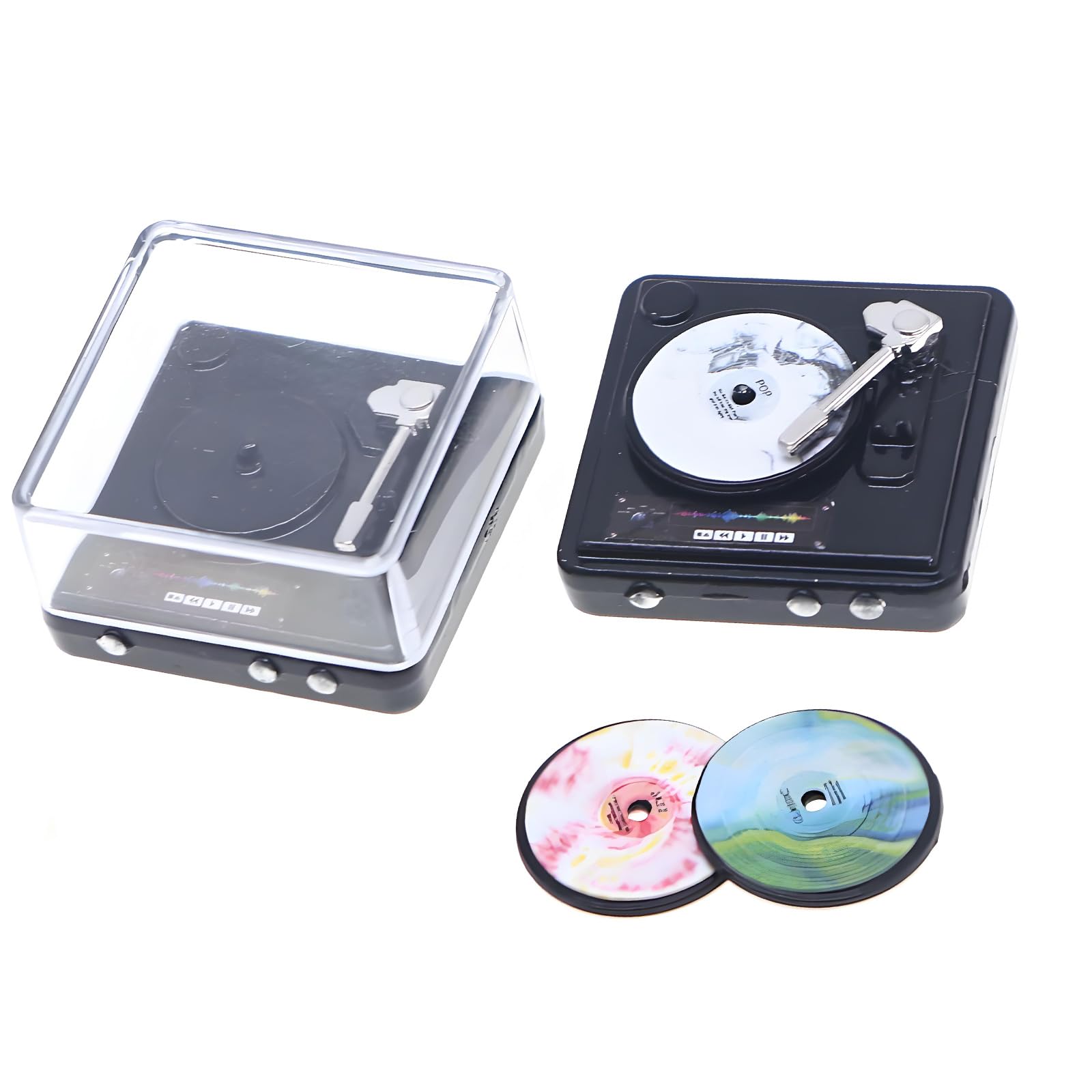 fexxkg 1:12 Scale Miniature Record Player For Dollhouses Alloy Realistic Design Perfect For Collectors And Enthusiasts