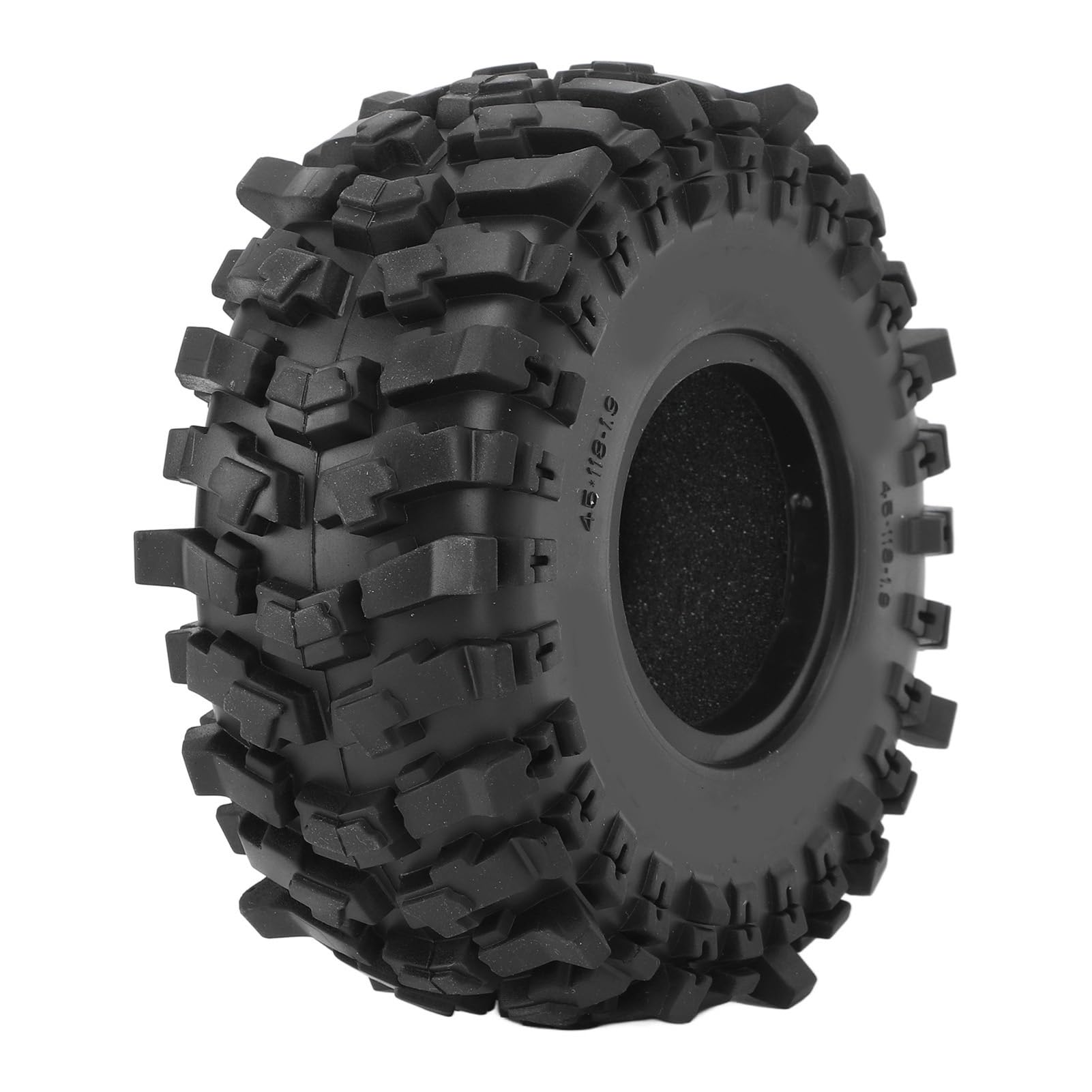 Dilwe Pneu de Voiture télécommandé, 4 Pièces Pneus sur Chenilles RC de 1,9 Pouces Pneus en Caoutchouc avec Insert en Mousse pour Voiture sur Chenilles 1/10 RC SCX10