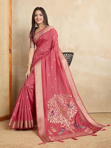 DOI MOI peach maheshwari silk saree – image 3