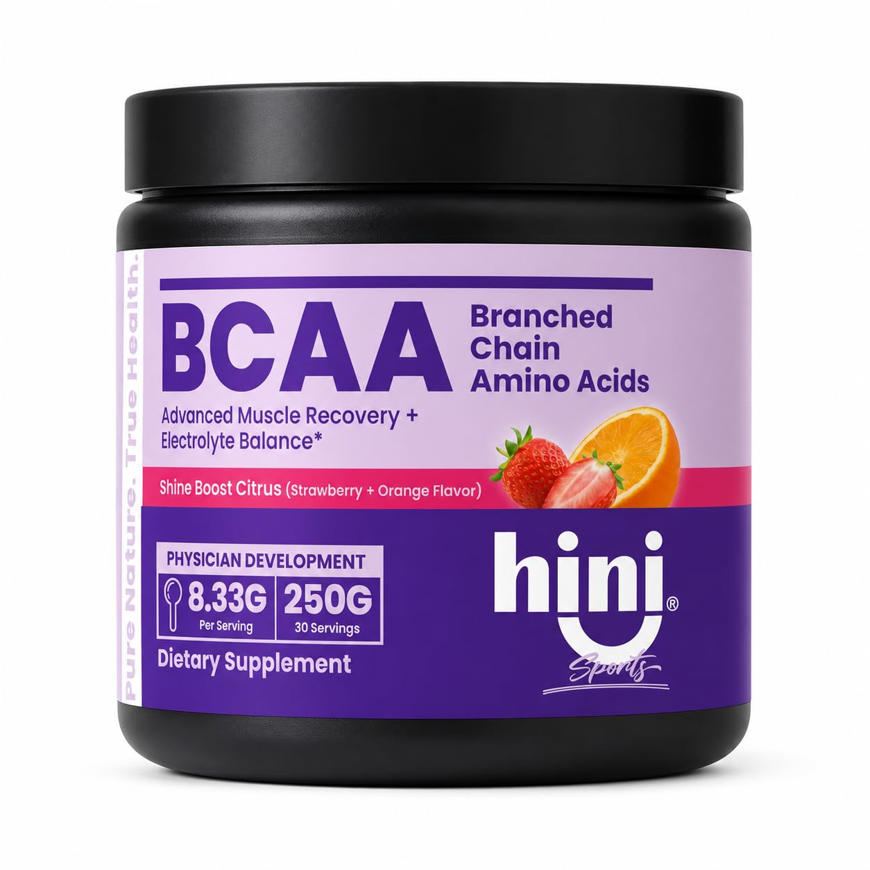 HINI BCAA em pó 2:1:1 com eletrólitos, 6.000 mg, 250 g