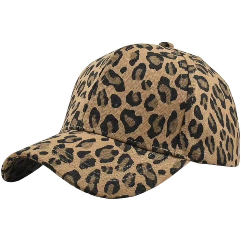 Sslvya Leopard Print Baseball Cap Fashion Summer Sun Hat for Outdoor Sports Fishing Camping Hiking and Daily Wear