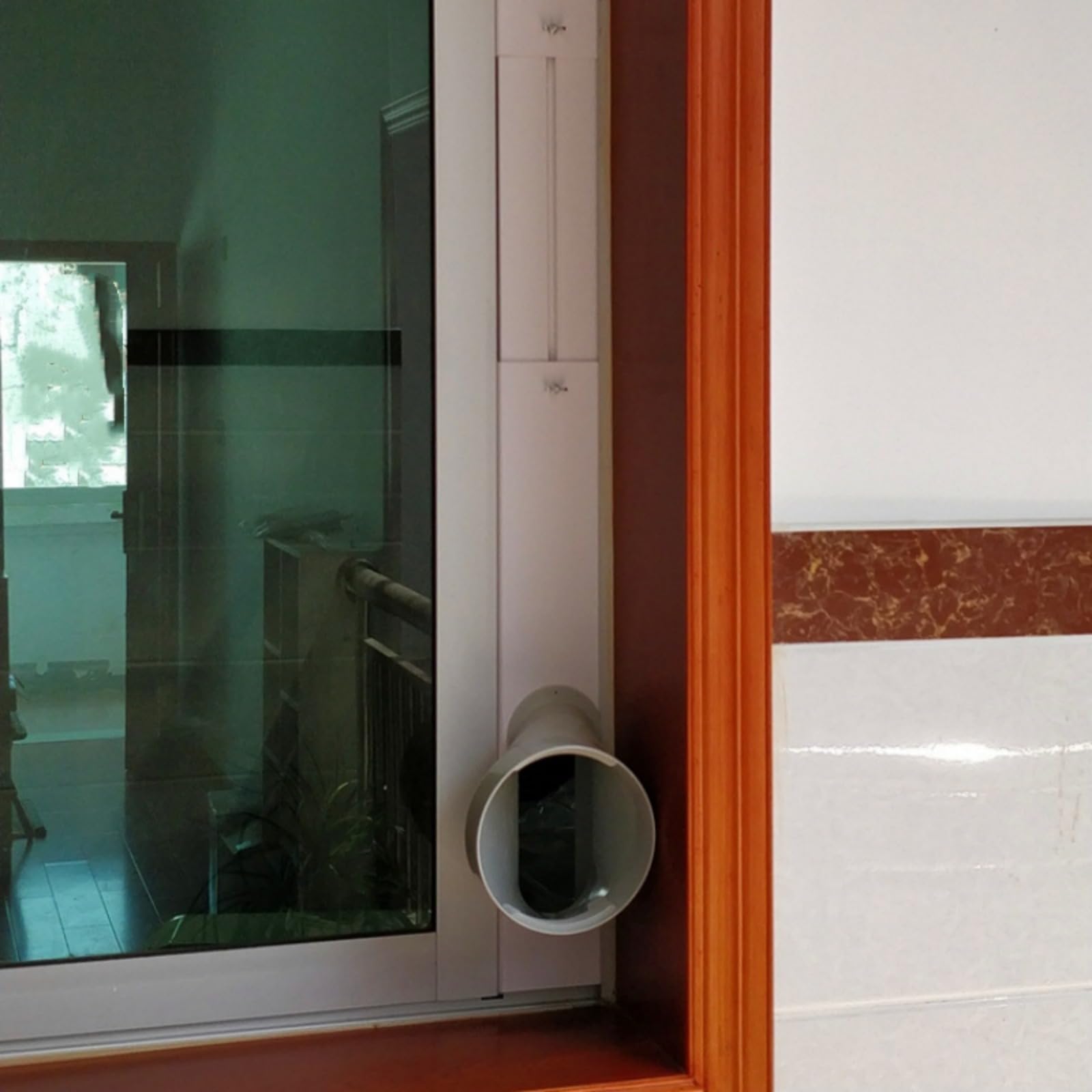 Kit Scorrimento AHHZYYS per Finestre Elastiche, Tenuta Universale per Aria Condizionata Portatile con Tubo di Scarico e Accoppiatore - Sistema Ventilazione AC Regolabile