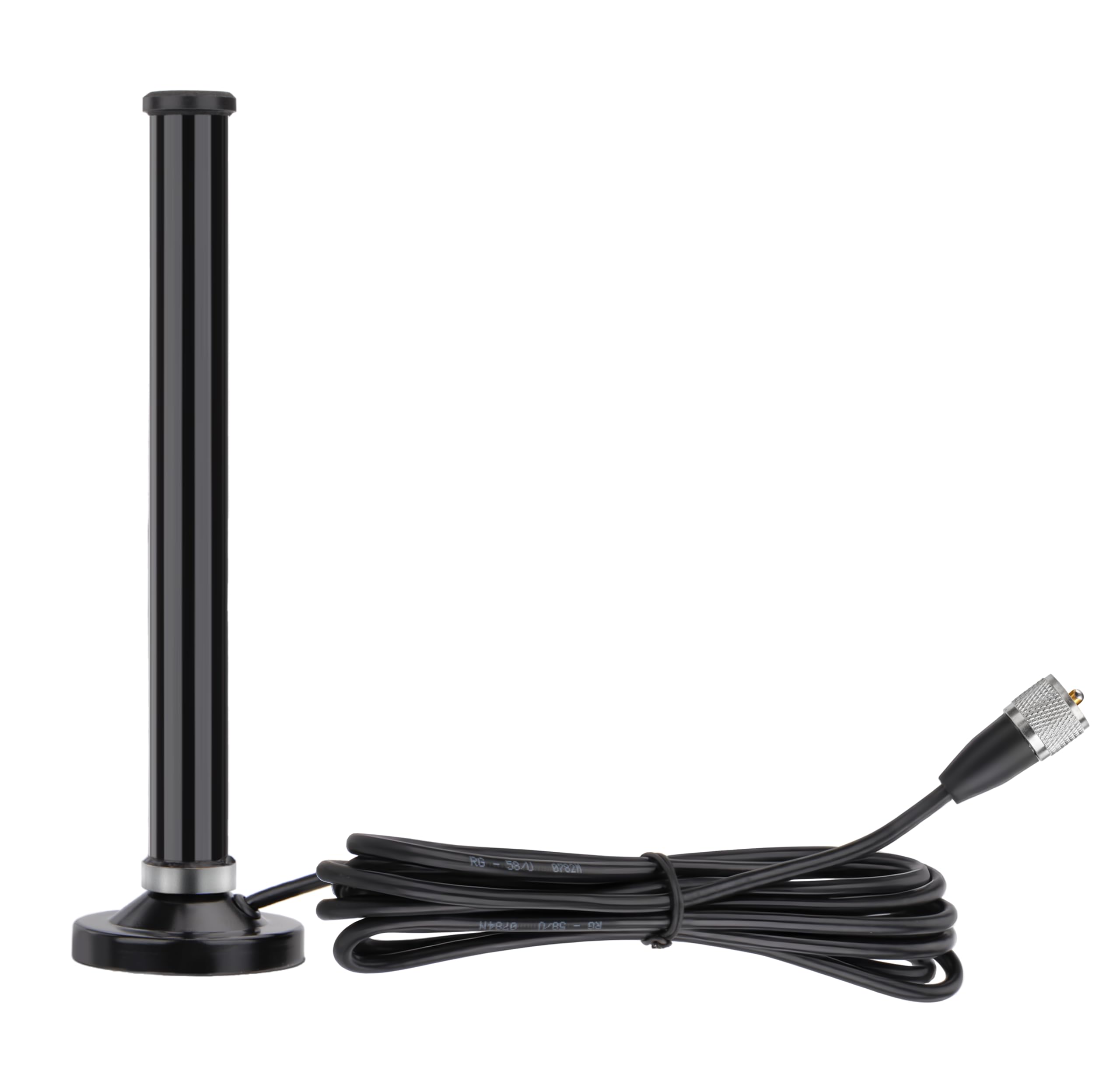 Bingfu Antena móvil PL259 de doble banda VHF UHF 136-174MHz 400-470MHz para BTECH ICOM Yaesu Midland TYT AnyTone​ - Base magnética fuerte con cable coaxial RG58 de 16.4 pies