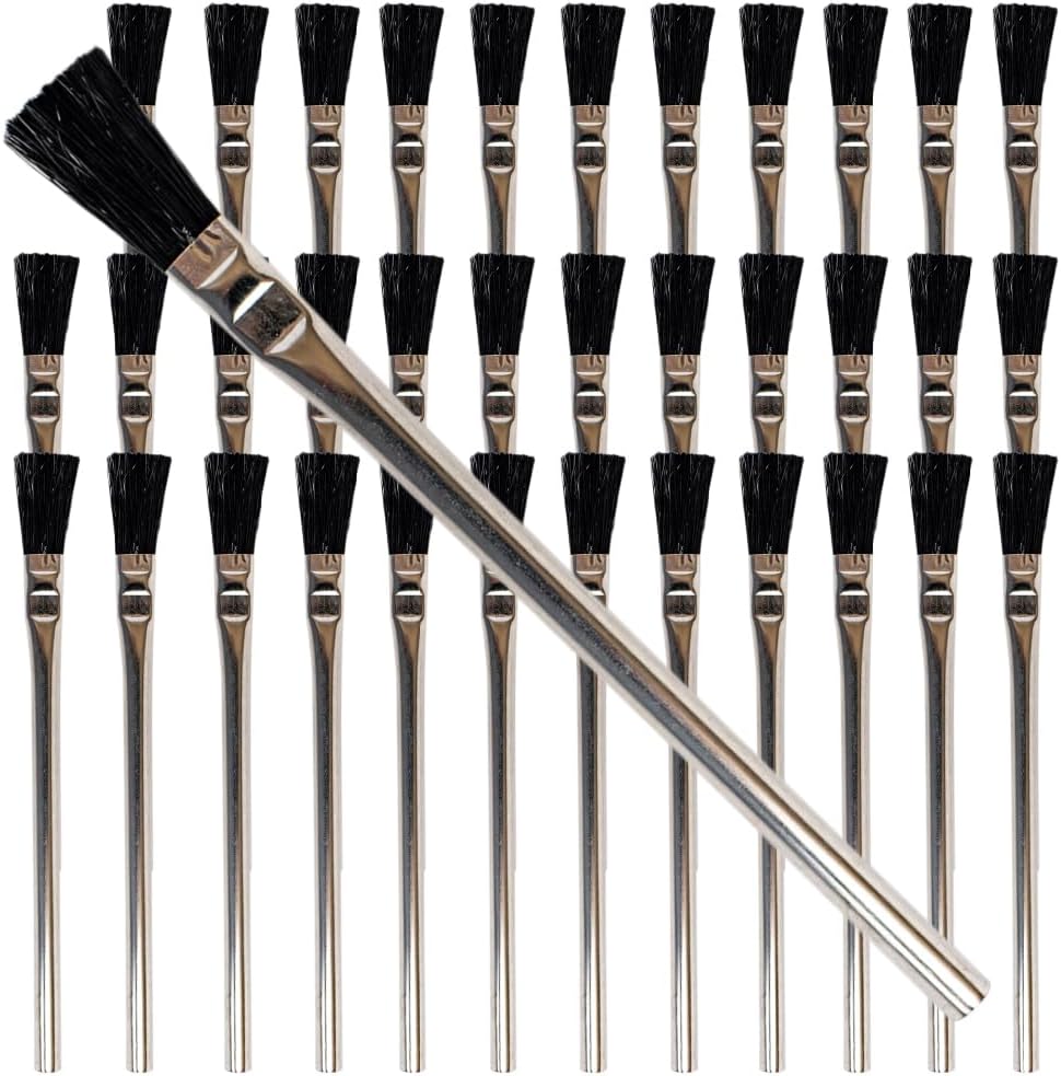 Pro Grade - Acid Brushes - 36 Count 3/8 Inch Boar Hair Acid Flux Brushes