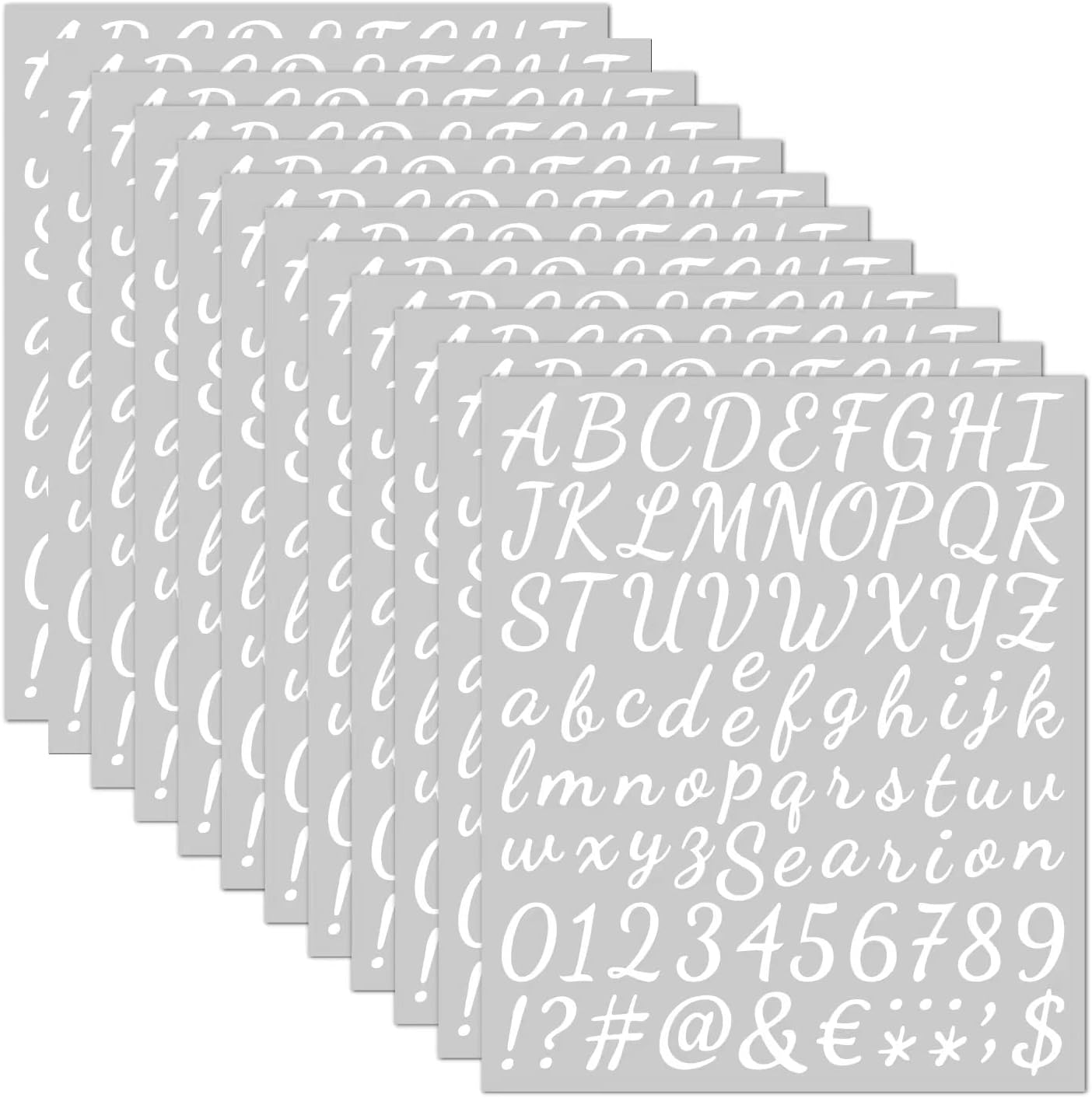12 Sheets 912 Pieces Self Adhesive Vinyl Letter Number Stickers Kit, Mailbox Numbers Sticker for Mailbox, Alphabet Number Stickers, Decals for Sign, Kitchen,Door, Business, Addres(White)
