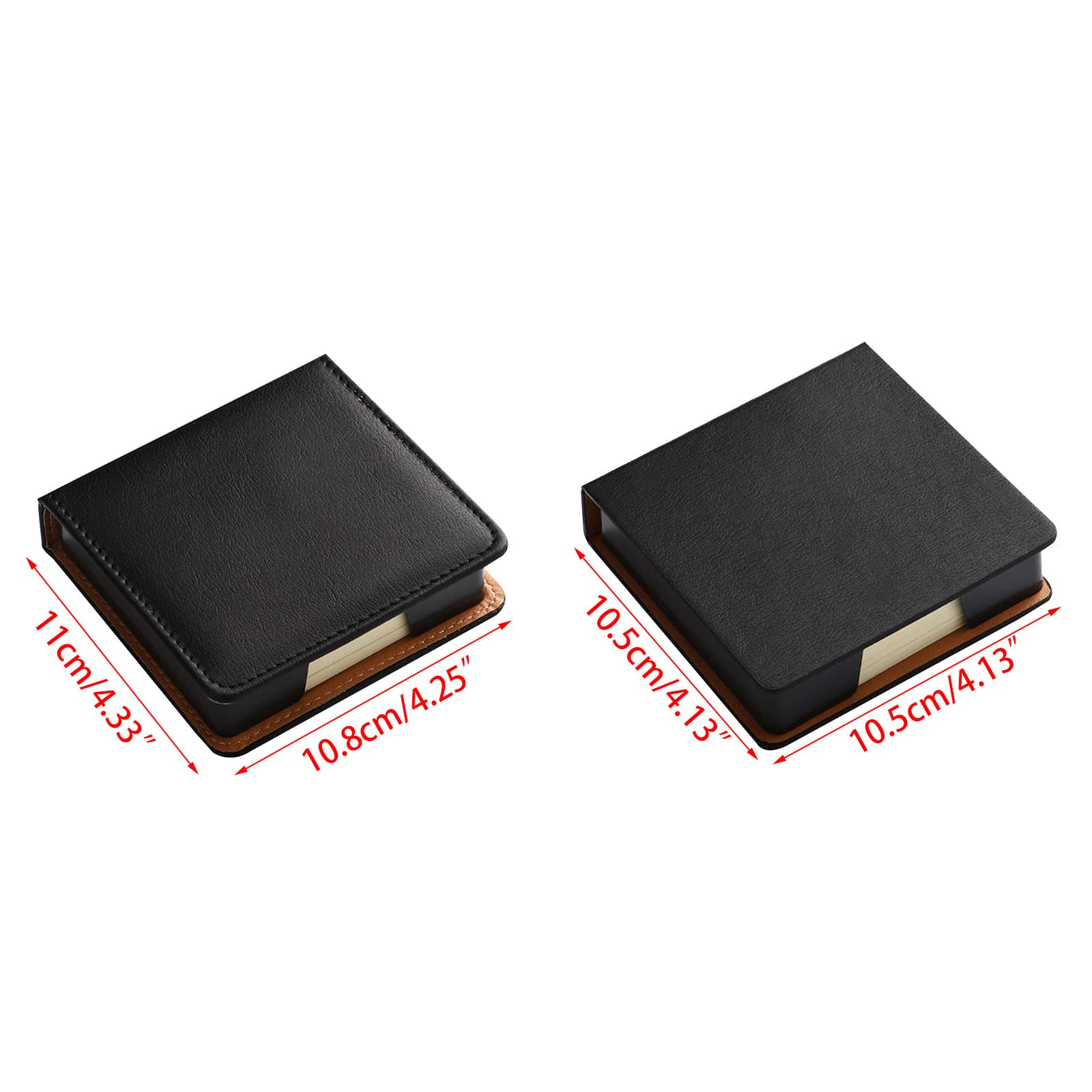YOUNAFEN Self Note Pad Holder Leather Name Cards Holder Sticky Notes Dispenser for Case with A Lid Cover Office School Supp Leather Memo Pad Holder Note Card Dispenser Sticky Note Storage Box Desk