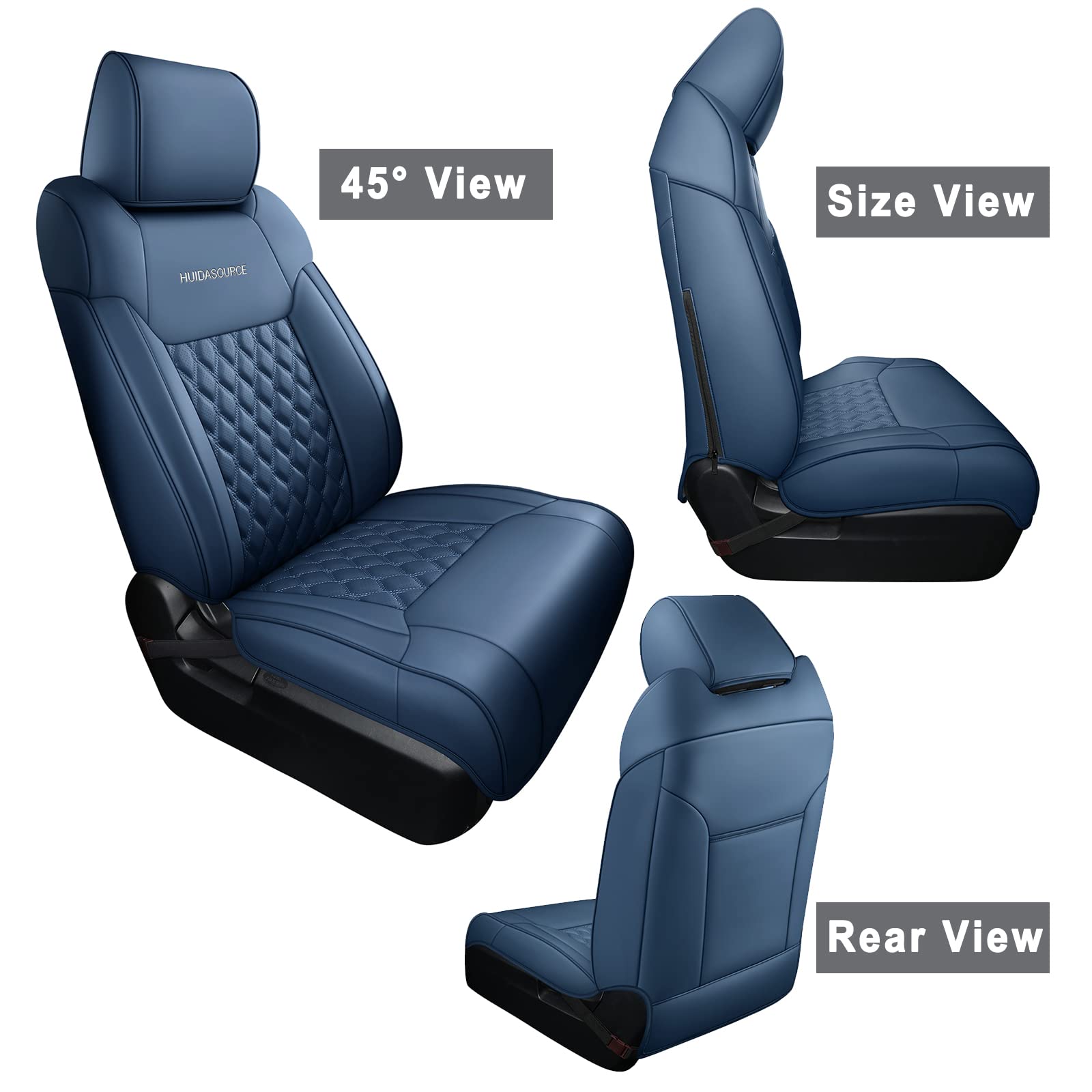 Huidasource Tundra Seat Covers, Front & Rear Leather Car Seat Cover