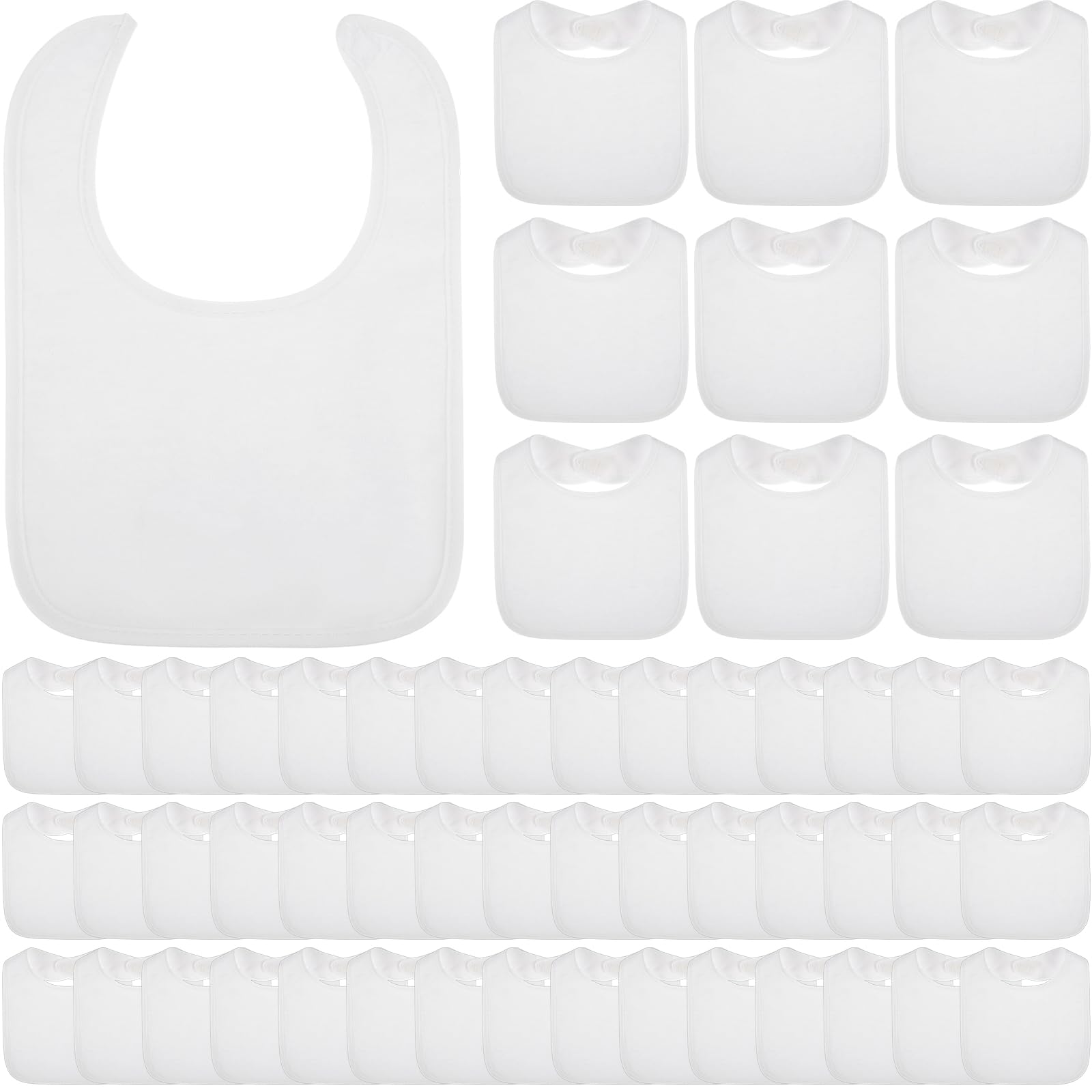 Photo 1 of Toulite 20 Pcs Baby Bibs for Unisex Boy Girl Washable Reusable Waterproof Cotton Feeder Bibs with Double Sided Design for Newborns & Infants Baby Shower Activity and Gifts (White)