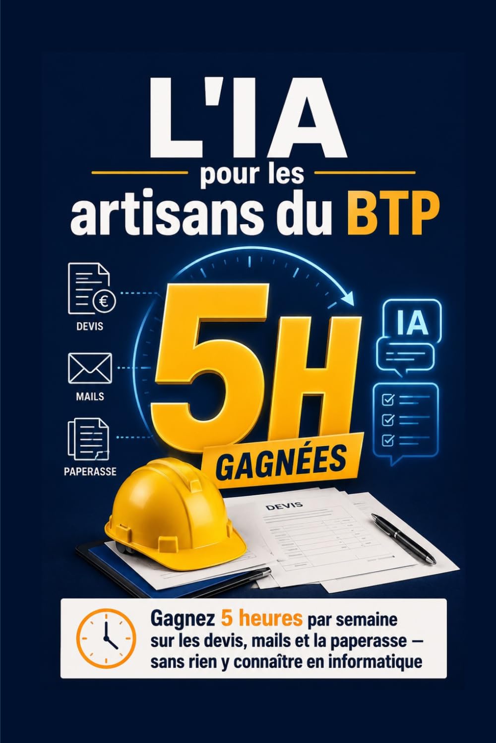 L'IA pour les artisans du BTP: Gagnez 5 heures par semaine sur les devis, mails et la paperasse - Sans rien y connaitre en informatique (Mini-guides pratiques pour TPE & indépendants)