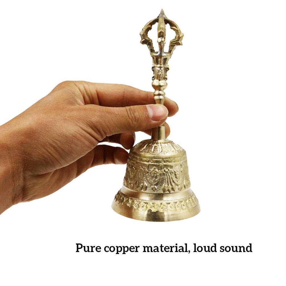 オールドチベット仏教 銅製 金工細工仏陀鈴 Dorje Vajra Bell