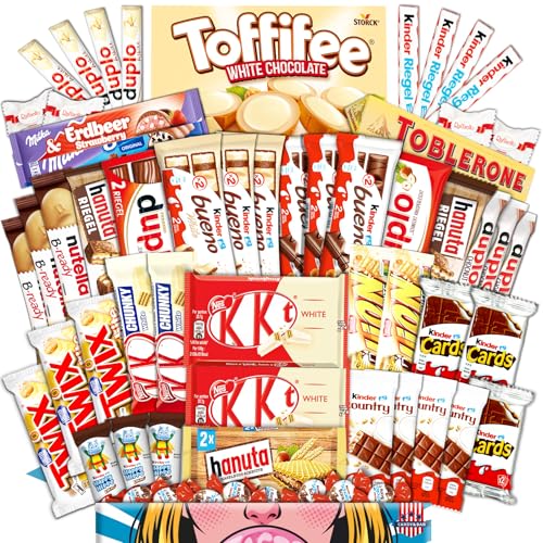 Mega XXL Schokobox | &uuml;ber 60 Schokoladen & Riegeln | Gro&szlig;e Schokoladen-Auswahl zum Teilen & Genie&szlig;en | Marken-Mix Geschenkbox f&uuml;r Familie & B&uuml;ro | Nervennahrung Vorratspack | Candy & Bar&reg;