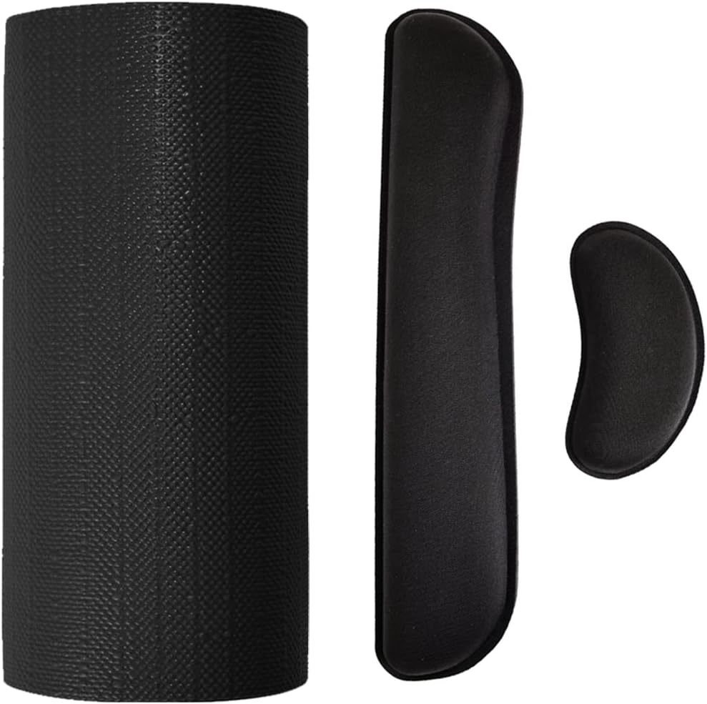 Gorilla Grip Smooth Drawer Liner and Wrist Rest, Drawer Liner Size 12x20, Non Adhesive, Wrist Rest Includes Mousepad Rest, Computer Keyboard Accessory, Both in Black, 2 Item Bundle