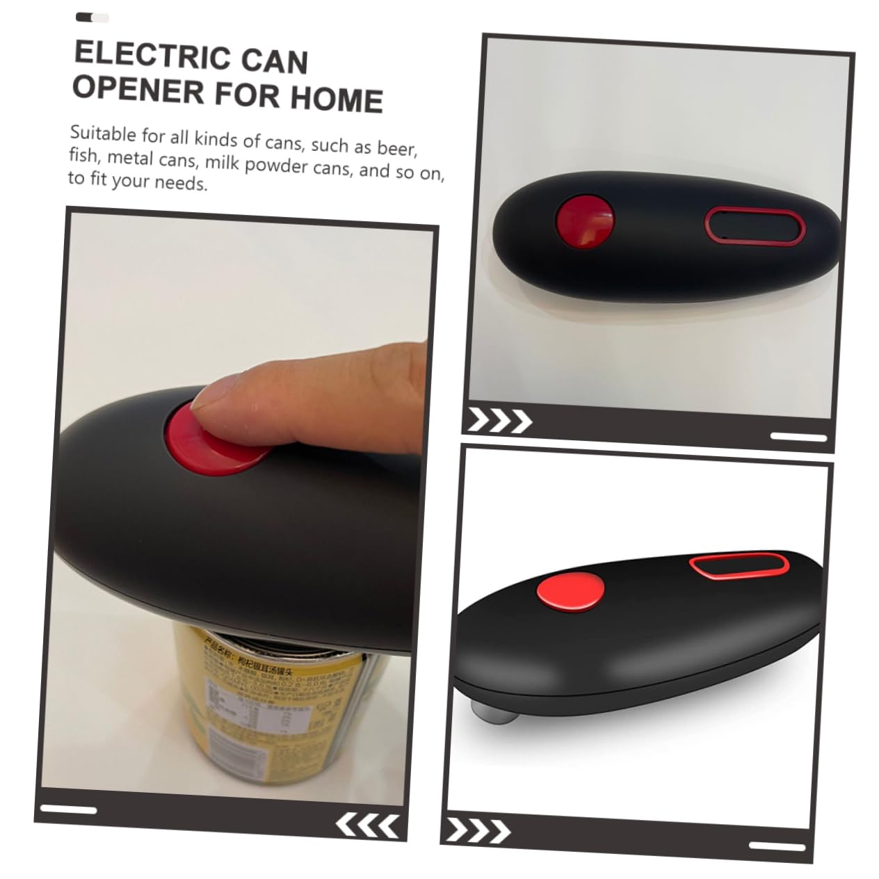 LABRIMP Abridor de Frascos y Abrelatas Eléctrico para Cocina, Apertura Automática, Ligero y Portátil, Acero Inoxidable y Abs, Uso Doméstico