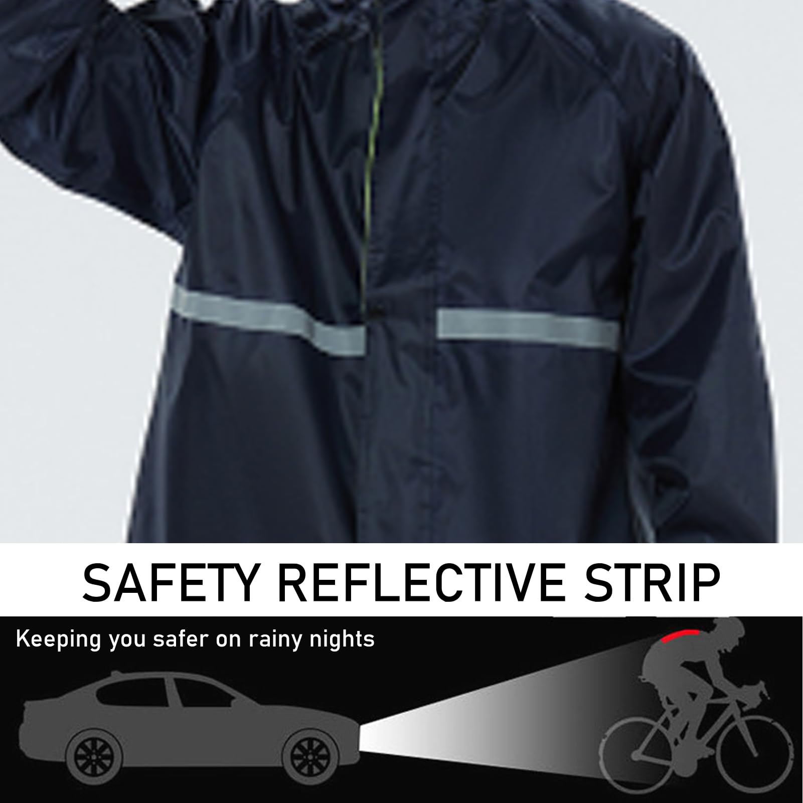 wasserdichte Regenanzüge Im Freien wasserdichte Atmungsaktive Regenjacke Regenhose Set Highlight Reflektierender Sicherheits-Regenmantel