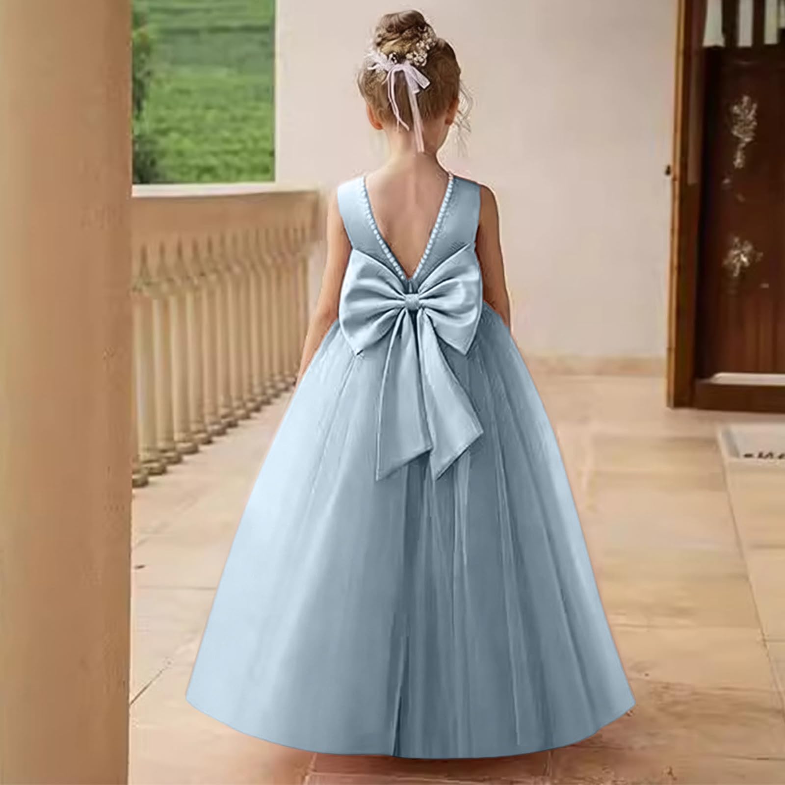Elegantes Kleid für Mädchen, Festliche Anlässe, Hochzeit, Geburtstag, Party, mit Schleife