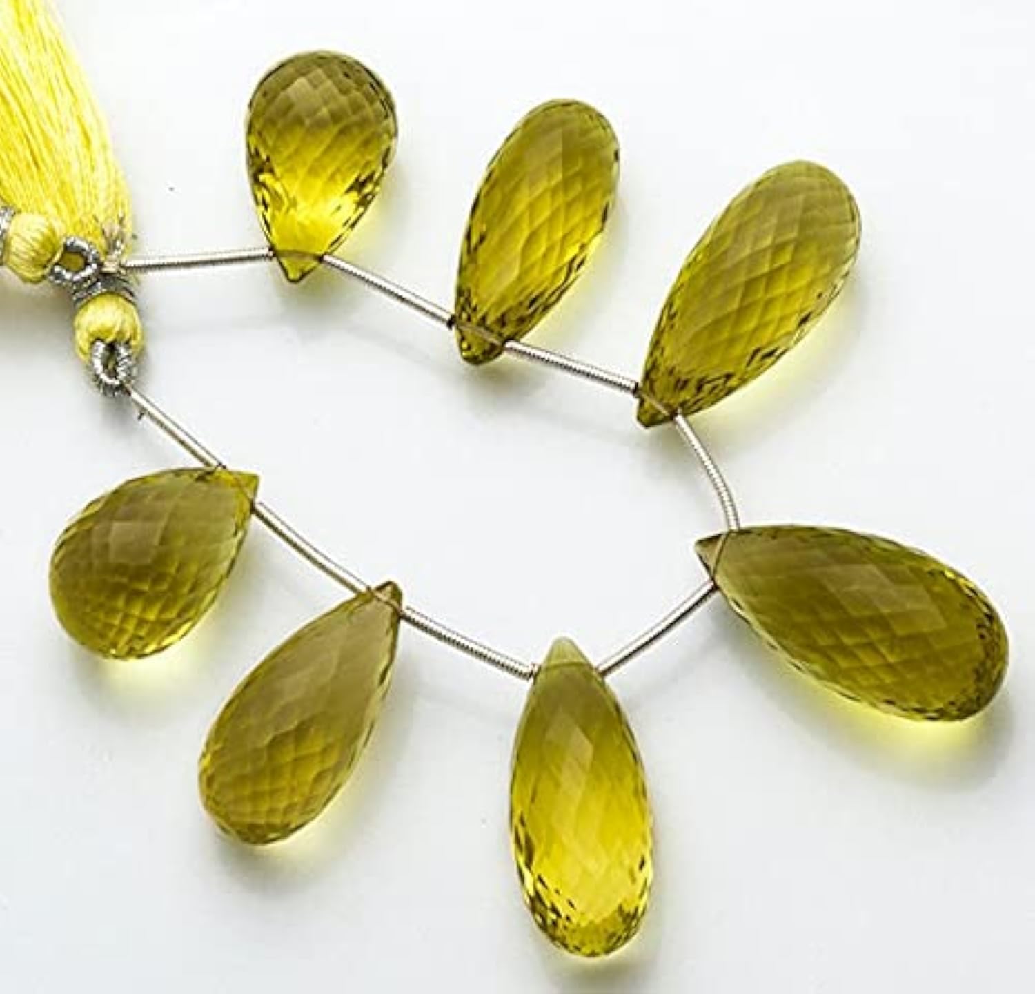 Quartz citron naturel briolettes en forme de goutte facettée de 13x20 à 14x29mm pour bijoux