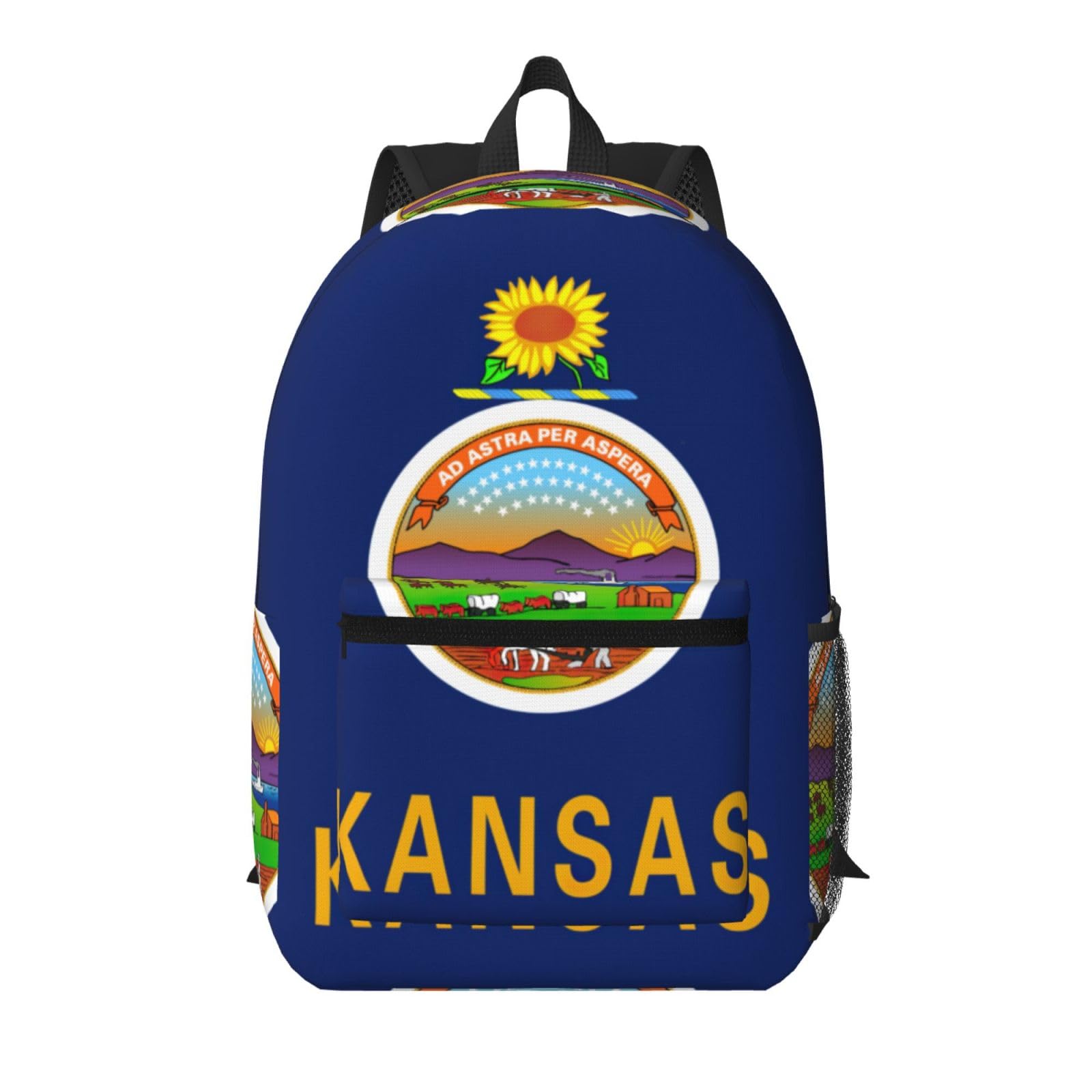 Sac à dos noir taille unique imprimé Kansas State Flag - 8