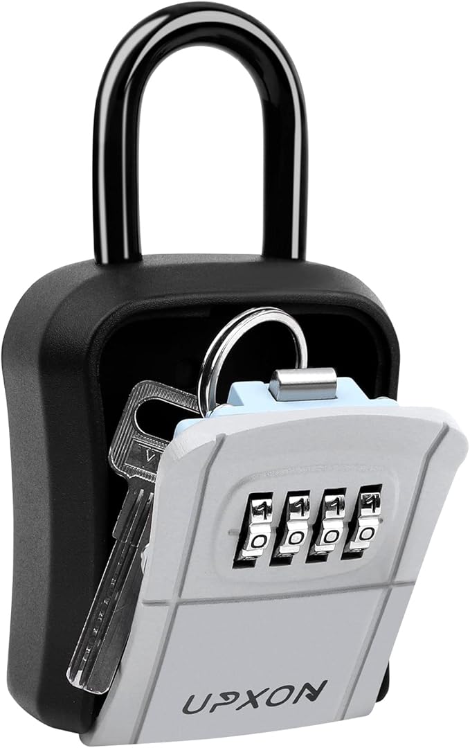 UPXON Key Lock Box, Small 4 Digit Combination Lock Box for