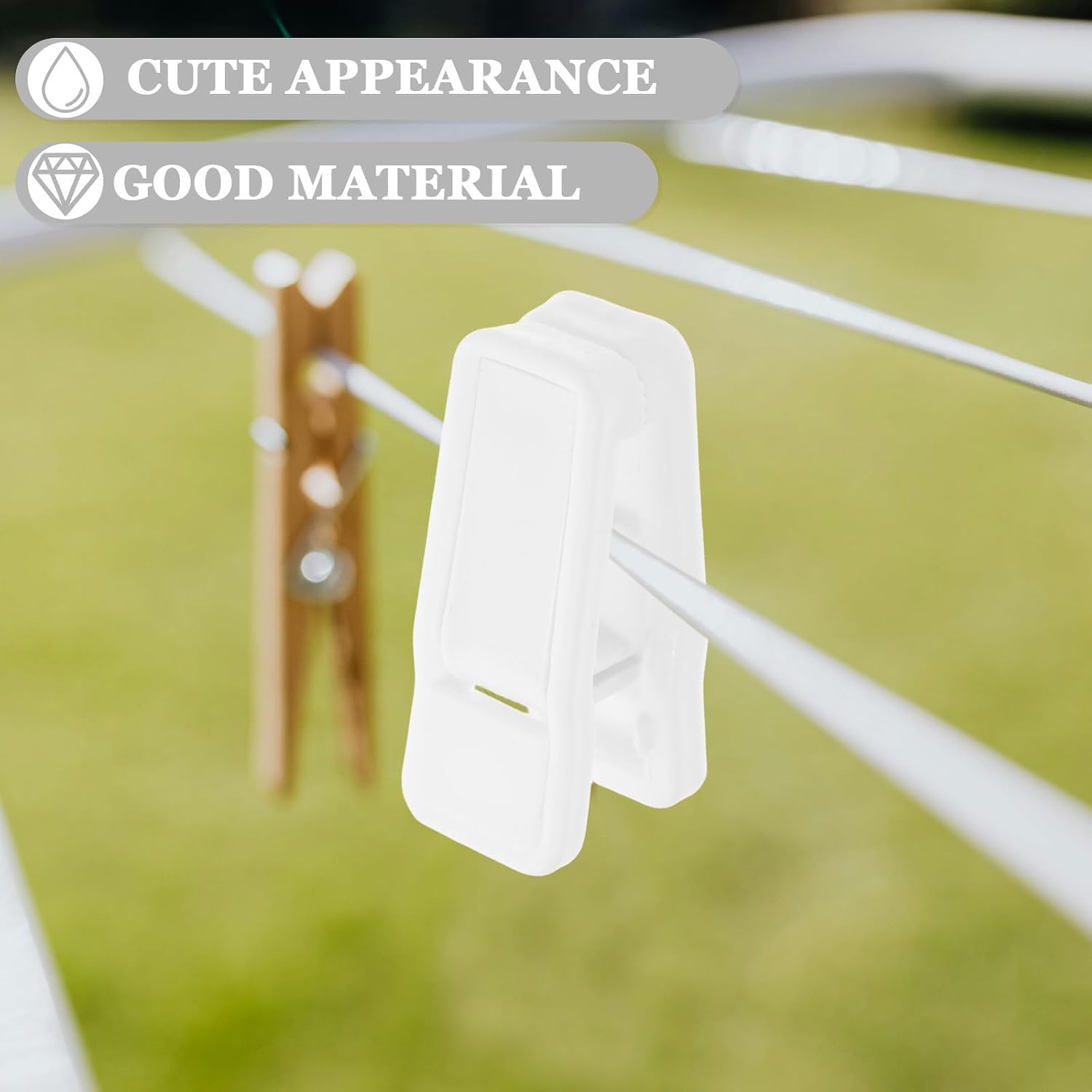 40pcs White Plastic Clothes Pins Multi-Purpose Hanging Clips for Laundry Drying and Kitchen Seal, Compact Clips for Small Item Management and Household Use