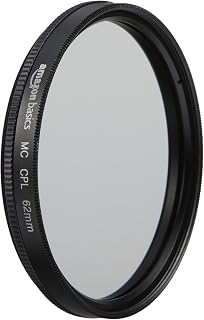 Amazon Basics 62 mm Circular Polarisations-Schutzfilter für tiefere Farben, Reduzierung von Blendung und Reflexionen, Mehrfach beschichtet, schützt vor Staub, Schmutz und Kratzern
