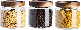GGEROU Airtight Glass Storage Jar with Acacia Wood Air-tight Lid