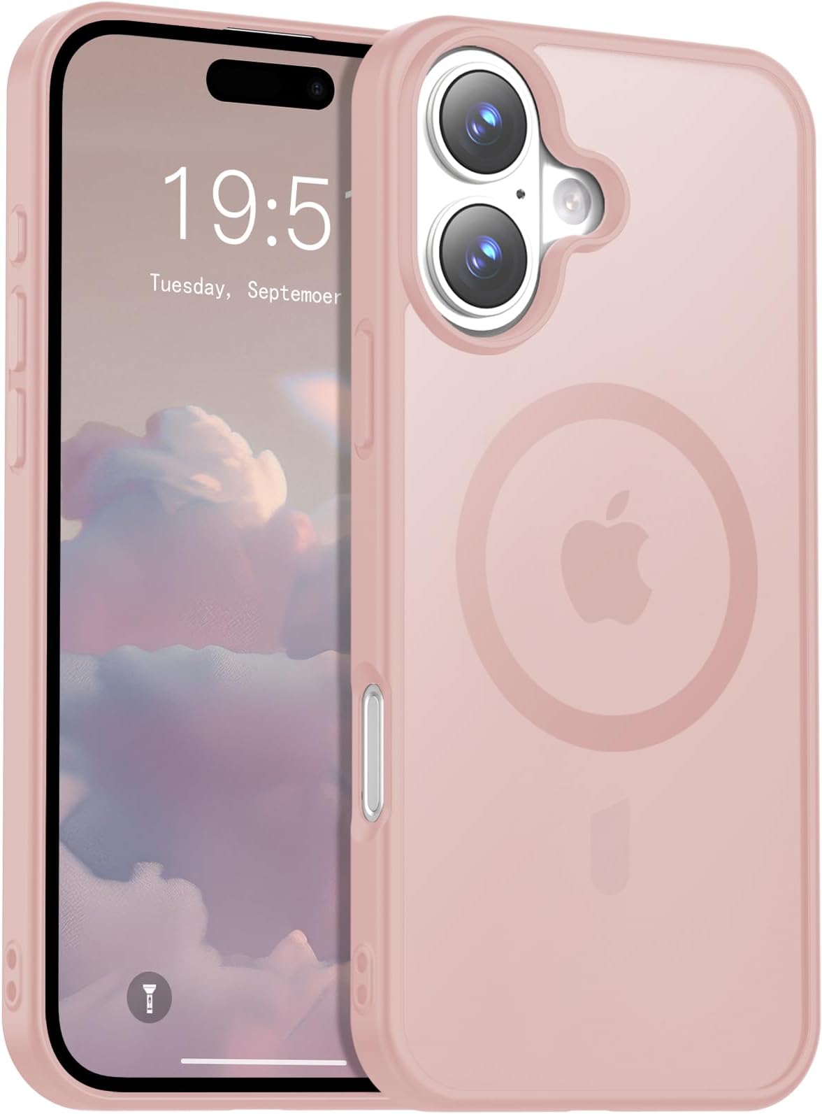 Temdan for iPhone 16 Case, Compatible with Magsafe, Anti-Yellowing, Military-Grade Protection, Shockproof Slim Magnetic Phone Case Cover, Light Pink