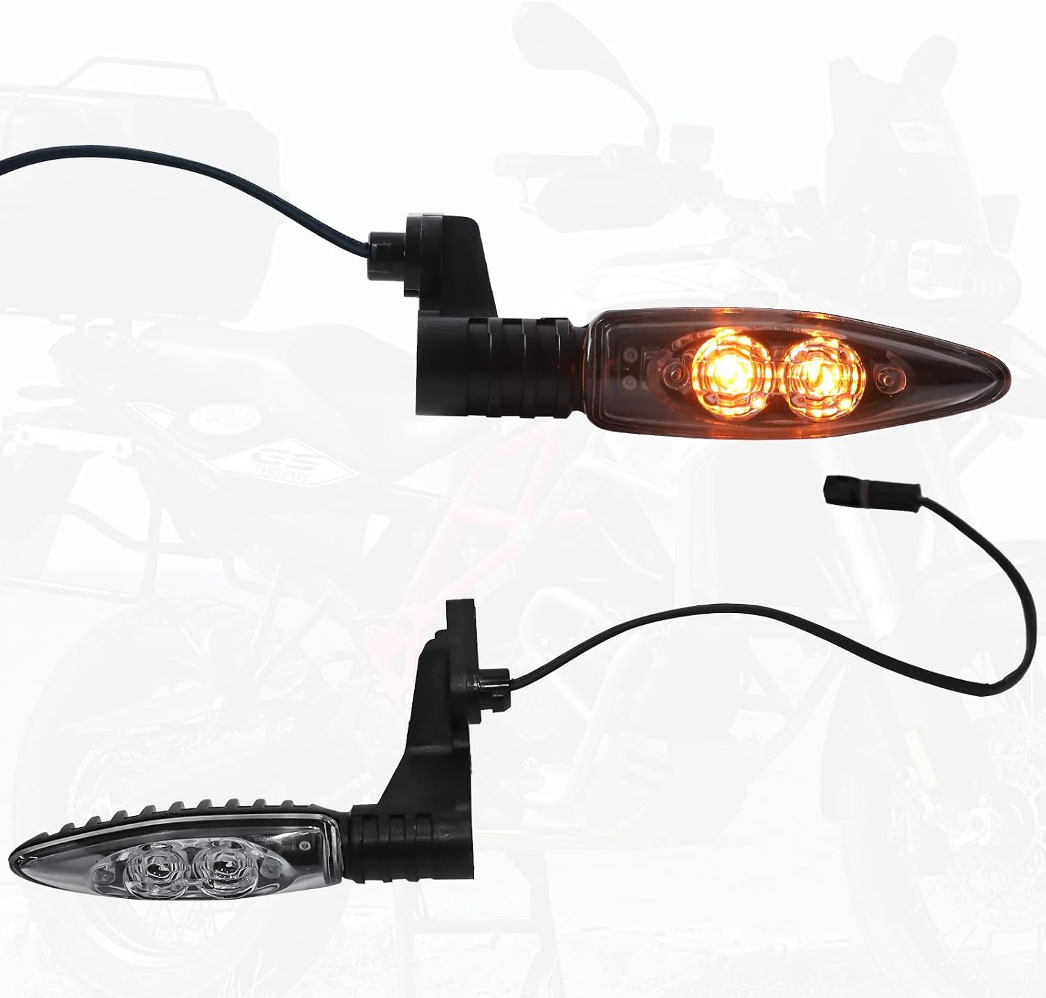 Rear LED Turn Signal for R1200GS 2004–2012 Air/Oil-Cooled, Motorcycle LED Turn Signal Blinker Amber Turn Signal Lamp for BMW R1200GS F800GS F700GS F800R K1300R Accessories