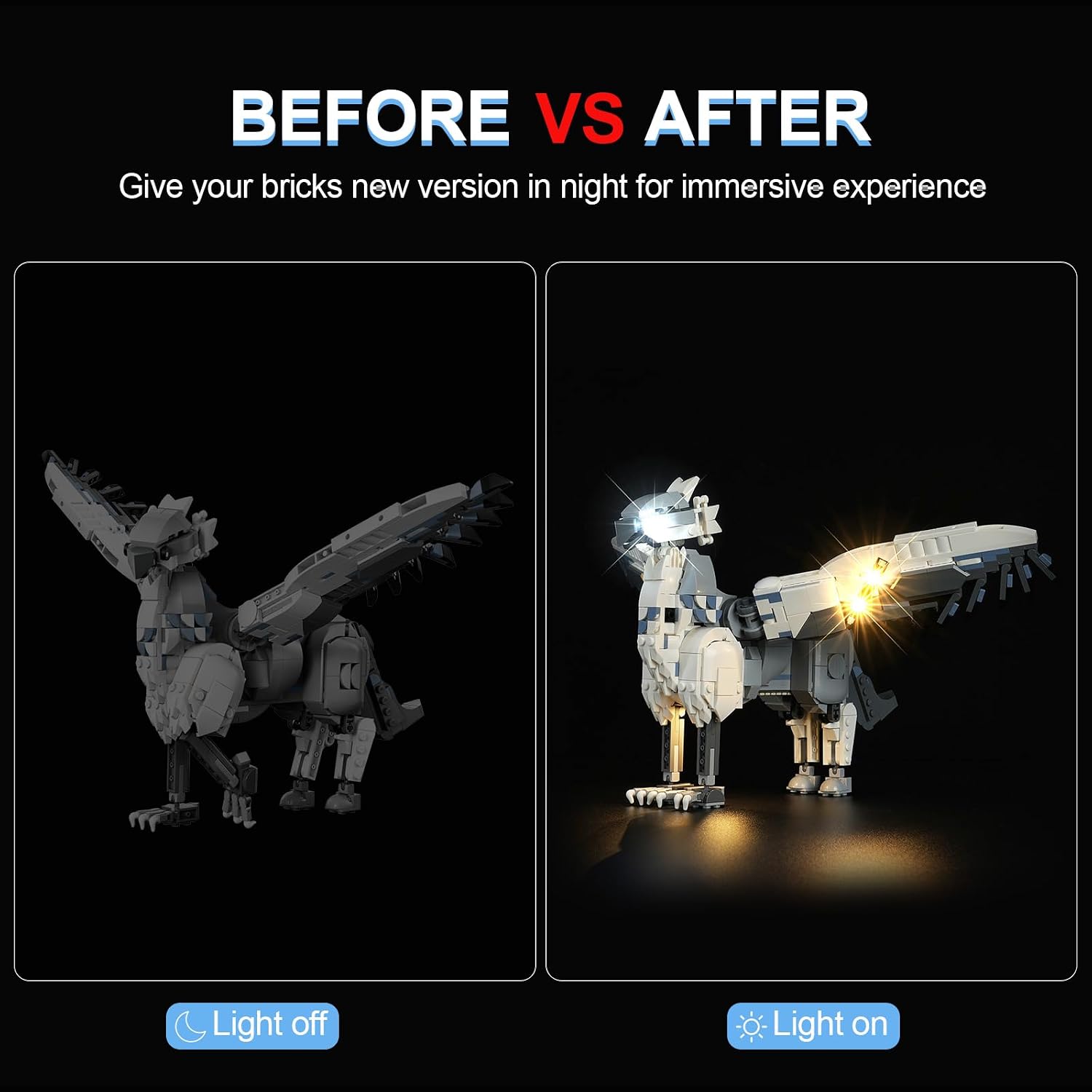 LED Light Kit for Lego Buckbeak, Compatible with Lego 76427, Lighting Your Toy for Buckbeak - Without Model (Not Include Lego Set)