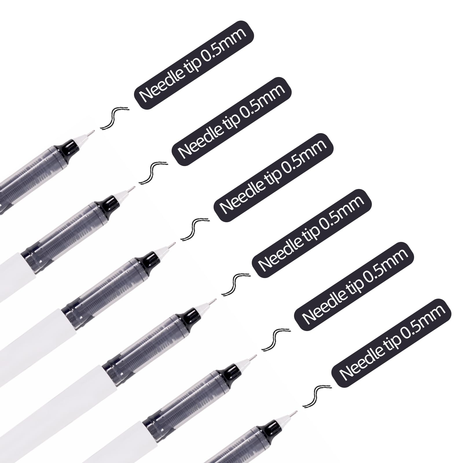 Bolígrafo De Gel, Paquete De 6 Unidades De Tinta Negra Bolígrafo Líquido Recto Universo Maravilloso De Dibujos Animados, Bolígrafos de Gel Útiles Para Oficina y Estudio.