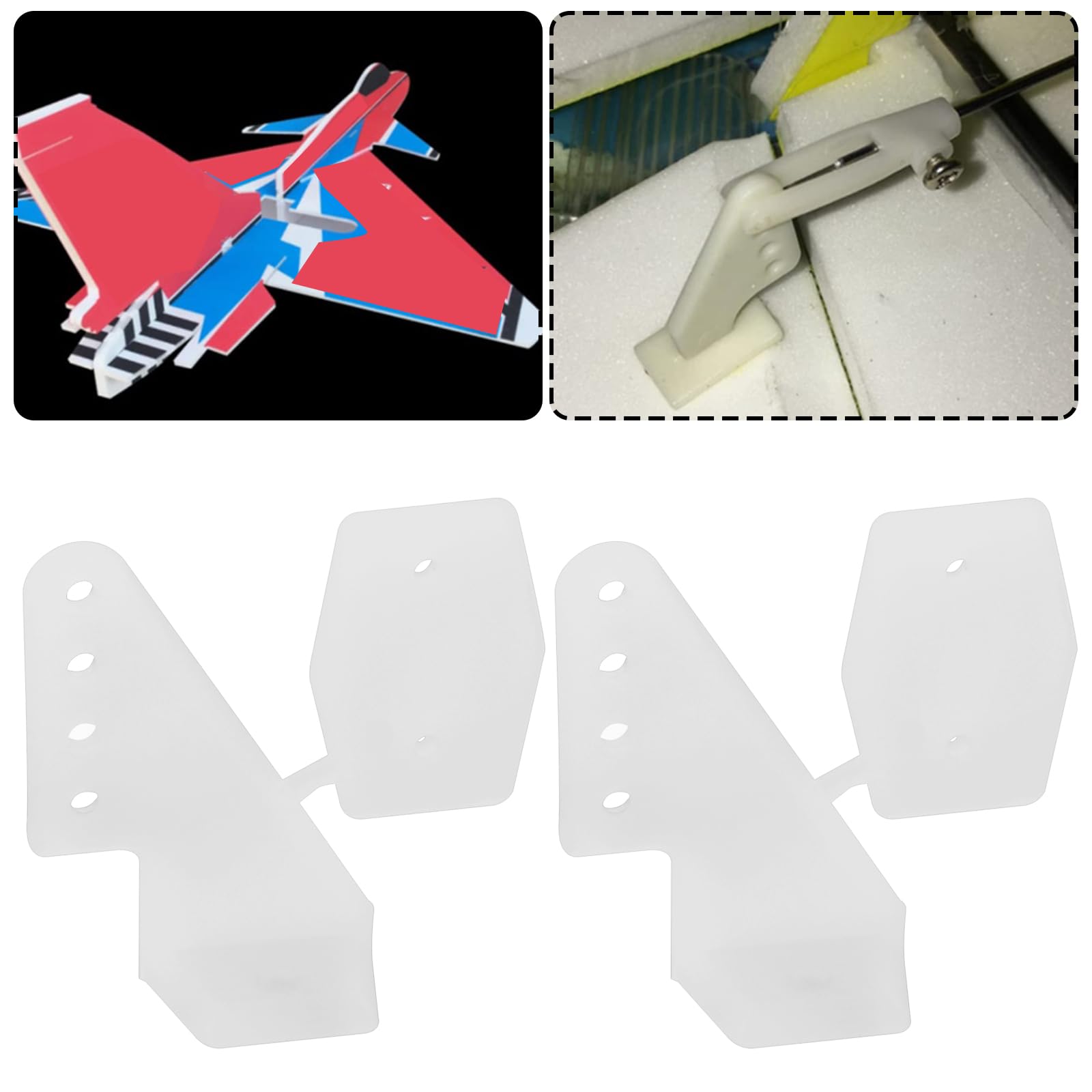 VGOL 10Sets RC Plane Surface Control Horns with M3 Clevis Snap Links for Elevator Rudder Flaps - Image 2