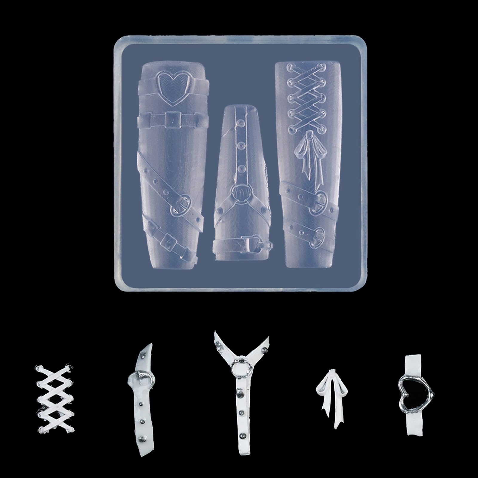Liuzikun Transparent Nails Art Silicone Mold 3D Nails Art Carving Mold Templates For Precise Embossed Pattern Nails Tools Nails Charm