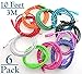 Josi Minea 6 Pcs Fabric Braided Nylon Premium Ruggedized Micro USB Rainbow Cables 10 Feet / 3 Meter Charger Sync Data Rapid Charging Cable USB Cord Wire for Samsung Galaxy S6 / S5 / S4 / S3 / S2, Samsung Galaxy Note / Note 2 / 3 / 4, Galaxy Tab, Google Nexus 7 / 10, Nokia Lumia, Most Android Tablets / Android Phones / Windows Phones - 10Ft/3M (6 Pack)