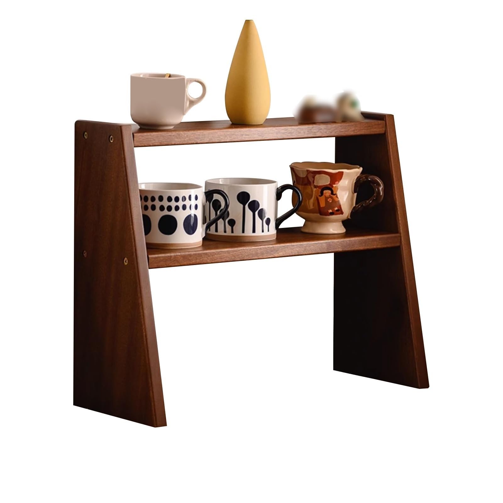 Generisch Tassenablage, Tischregal aus Holz – Mehrzweck-Kaffeebecherhalter und Gewürzorganizer für Küche und Esszimmer – Tischaufsteller (49 x 19 x 39 cm)