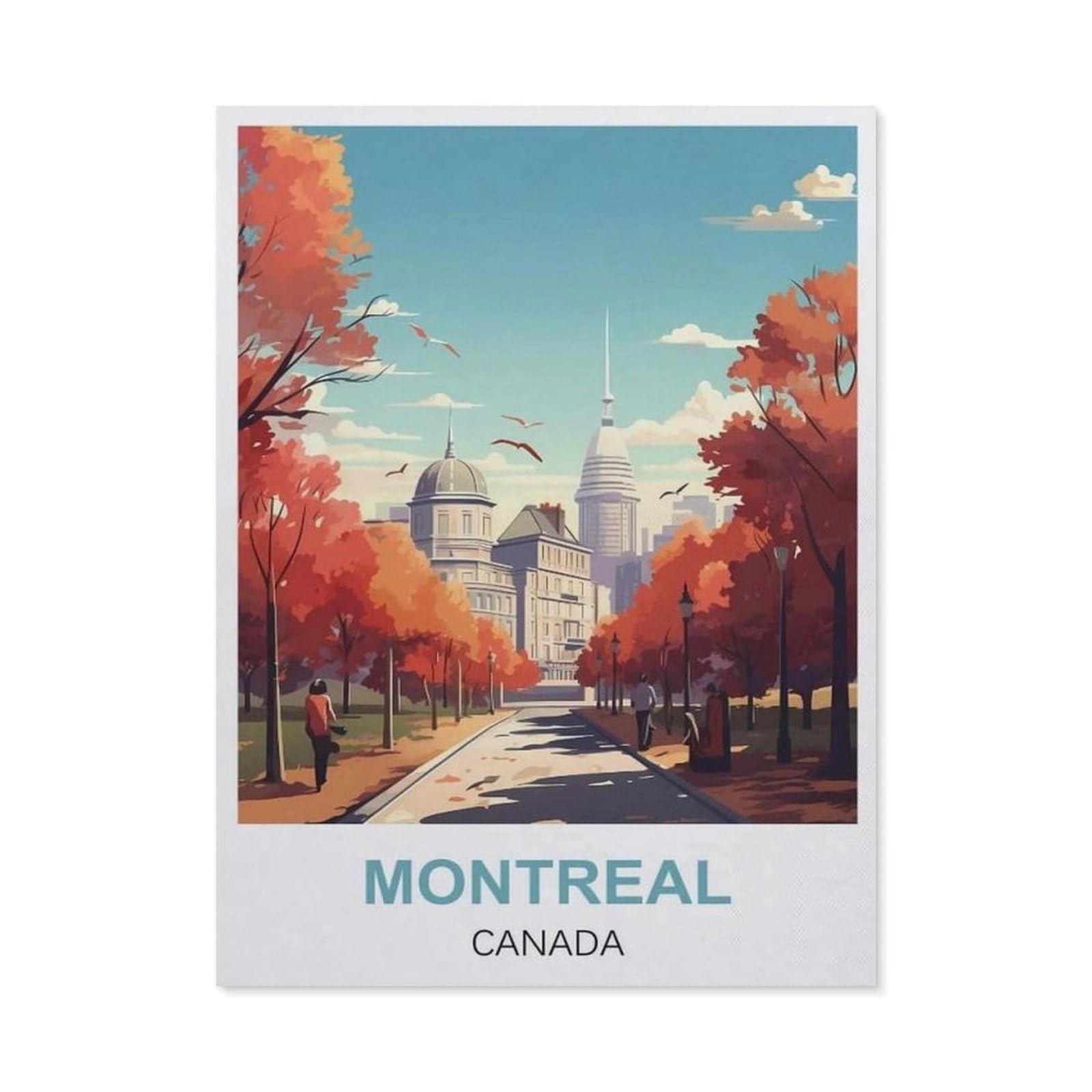 Vintage Wall Decor Metal Poster Plaque，Montreal Canada(20x30cm）