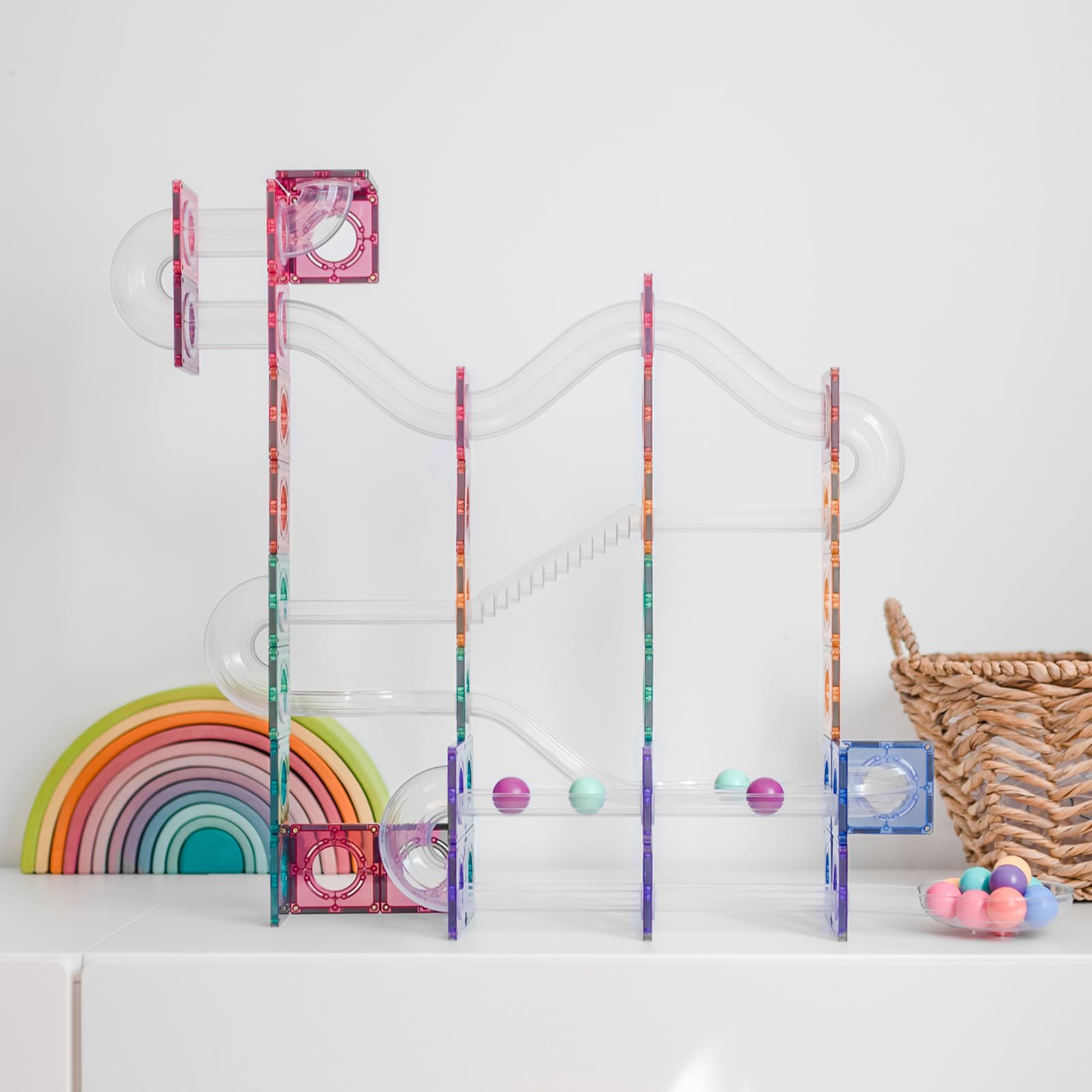 CONNETIX Magnetbausteine Pastell Ball Run Packen, 106 Stück